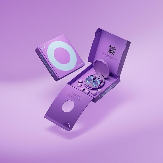 Loop Engage Kids 2 tapones para los oídos (6-12 años) – Alivio de ruido diario r