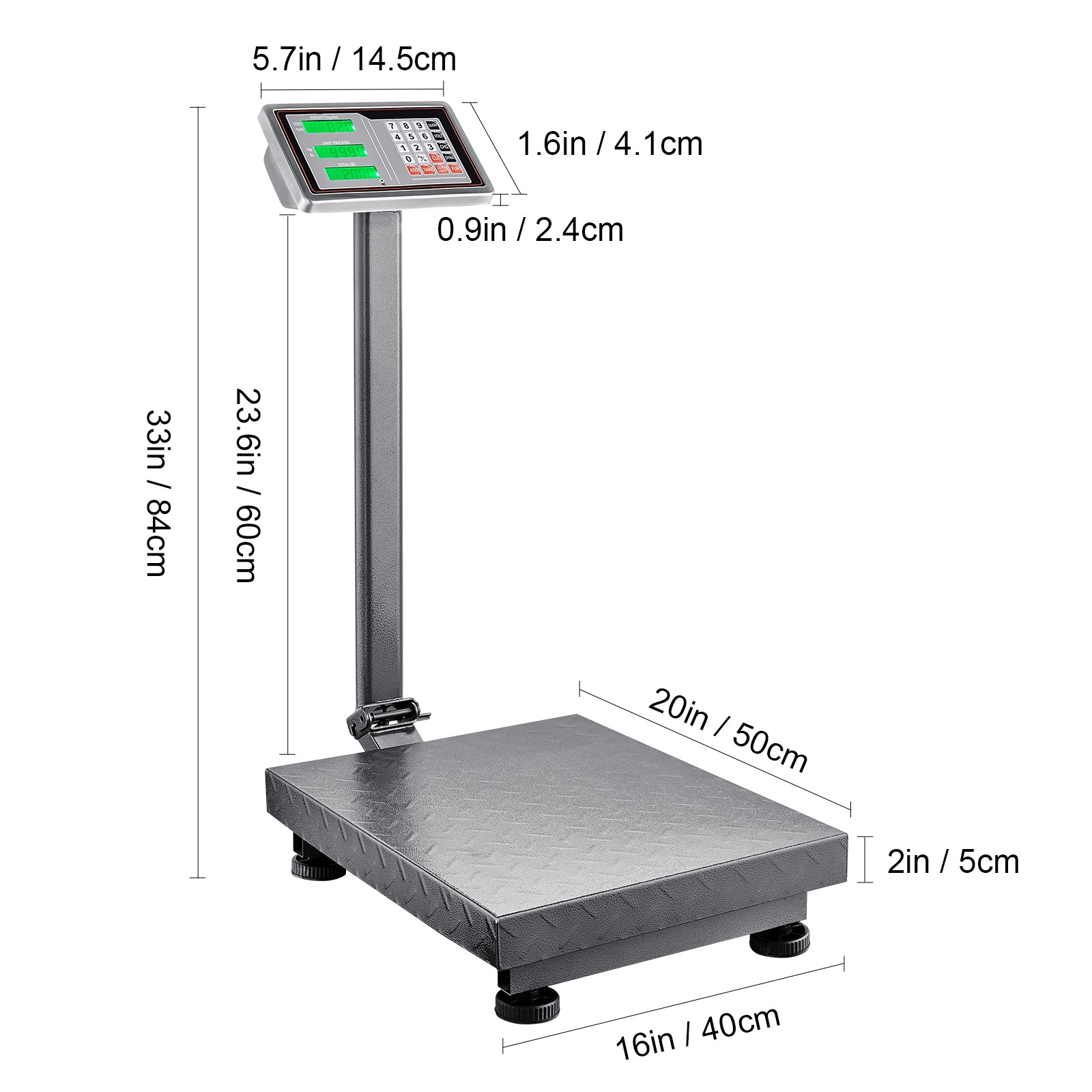 VEVOR 660 lbs / 0.1 Computing Digital Floor Platform Scale Shipping Postal Scale