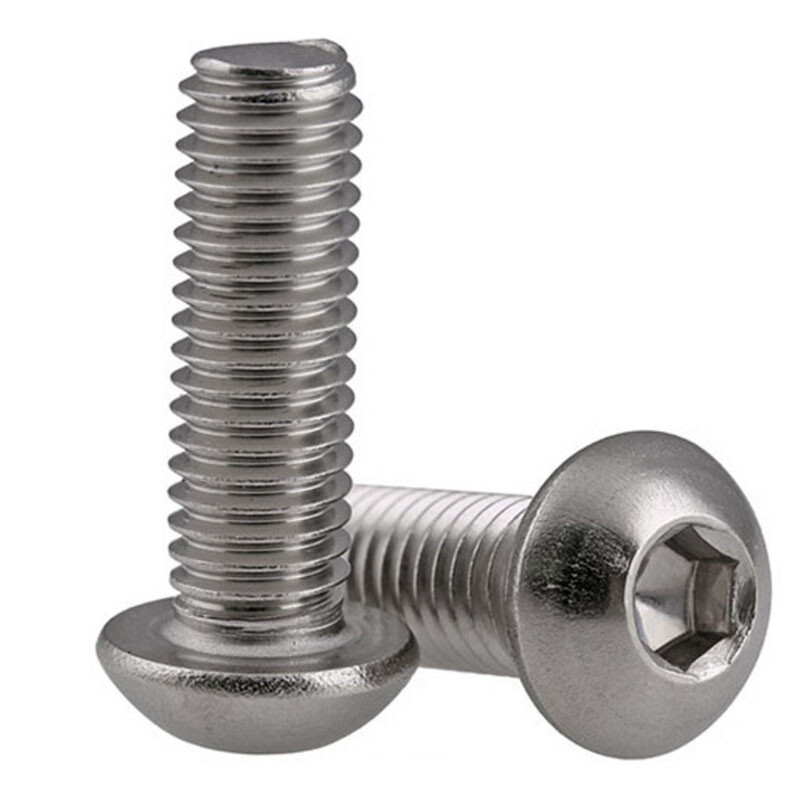 M6x1.0/6mm 316 Stainless Steel A4 Button Head Socket Cap Screws ISO 7380 A4