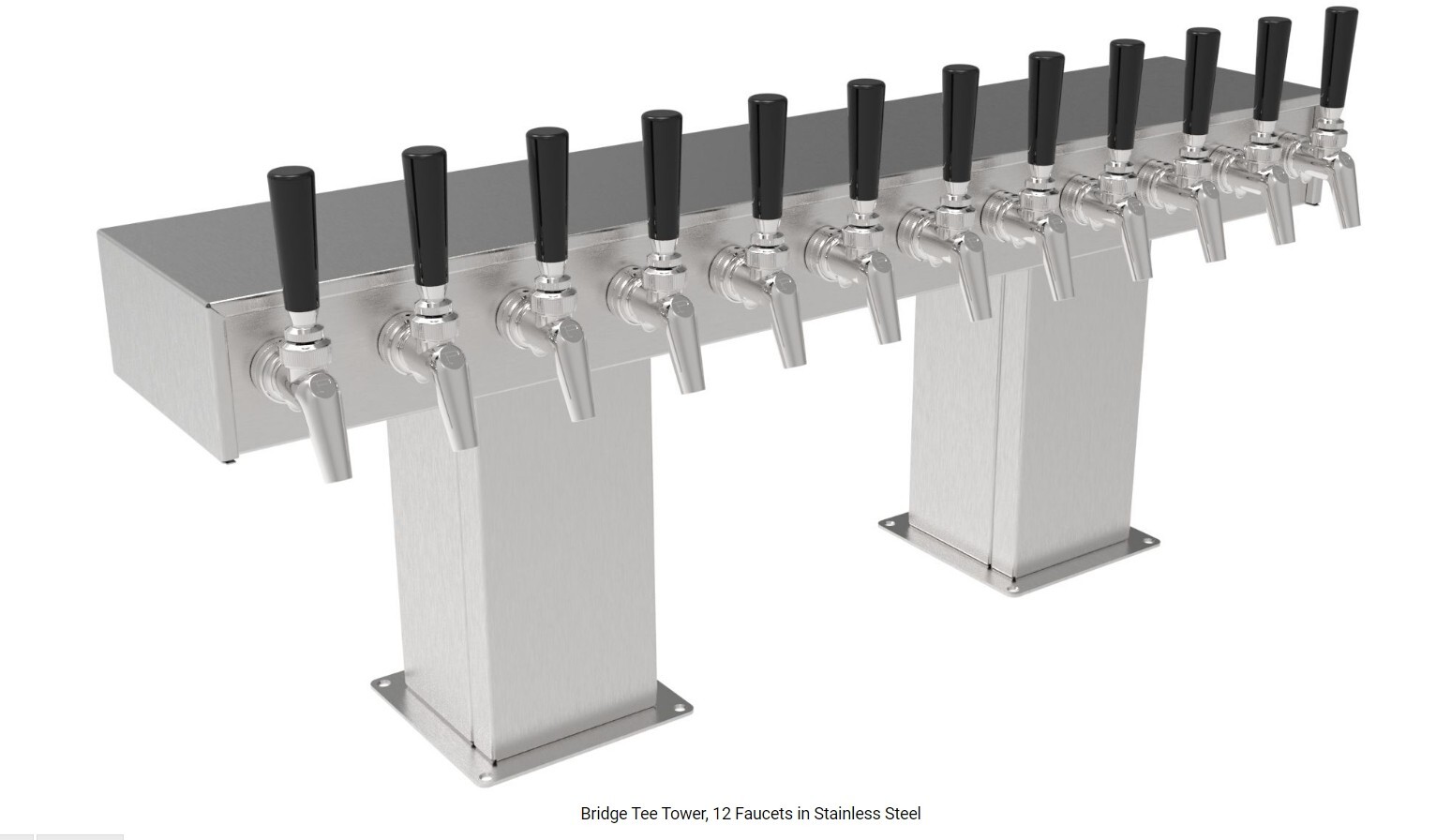 NEW Perlick BT12BSS Bridge Tee Draft 33″ Beer Tower, 12 Faucets, Stainless Steel