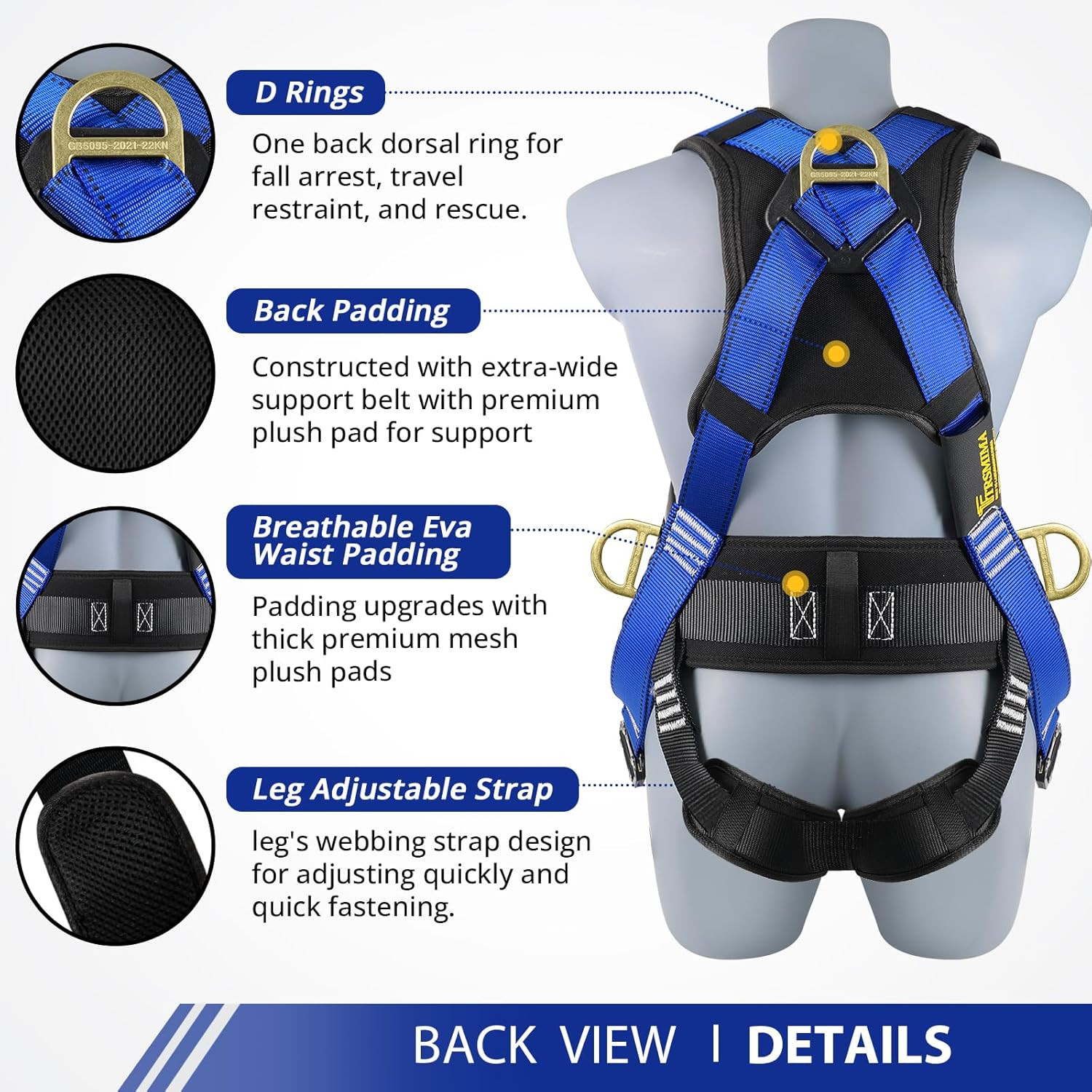 Arnes De Seguridad Construccion Con Sus Ganchos Para Escalar Roofing Trabajo Kit