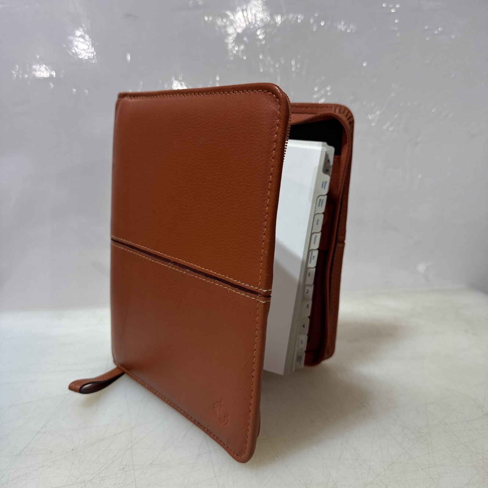 Franklin Covey Compact Leather Personal Planner , Tan 6 ring …. Vintage