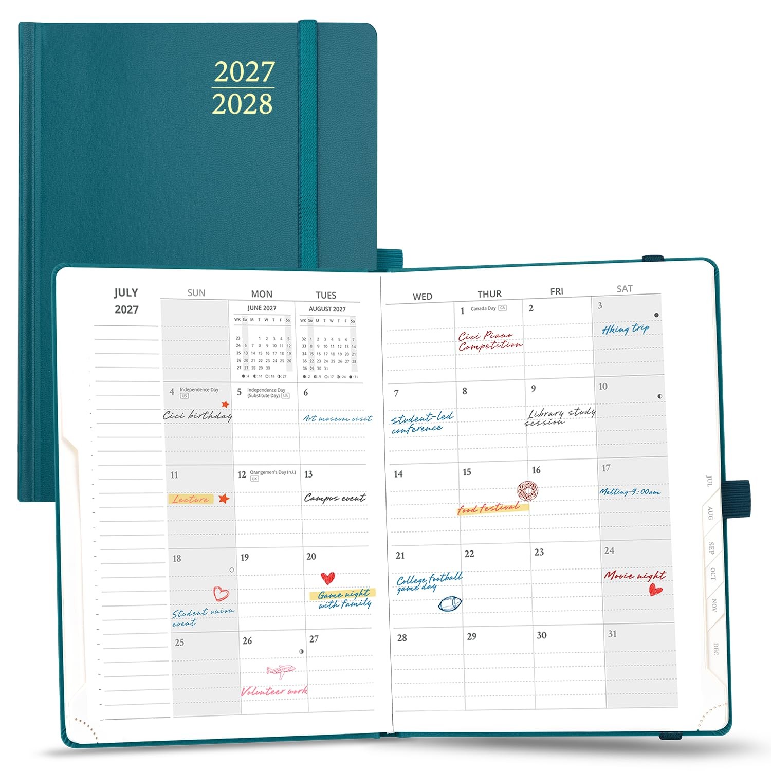 POPRUN 2027-2028 Pacific Green Planner A5