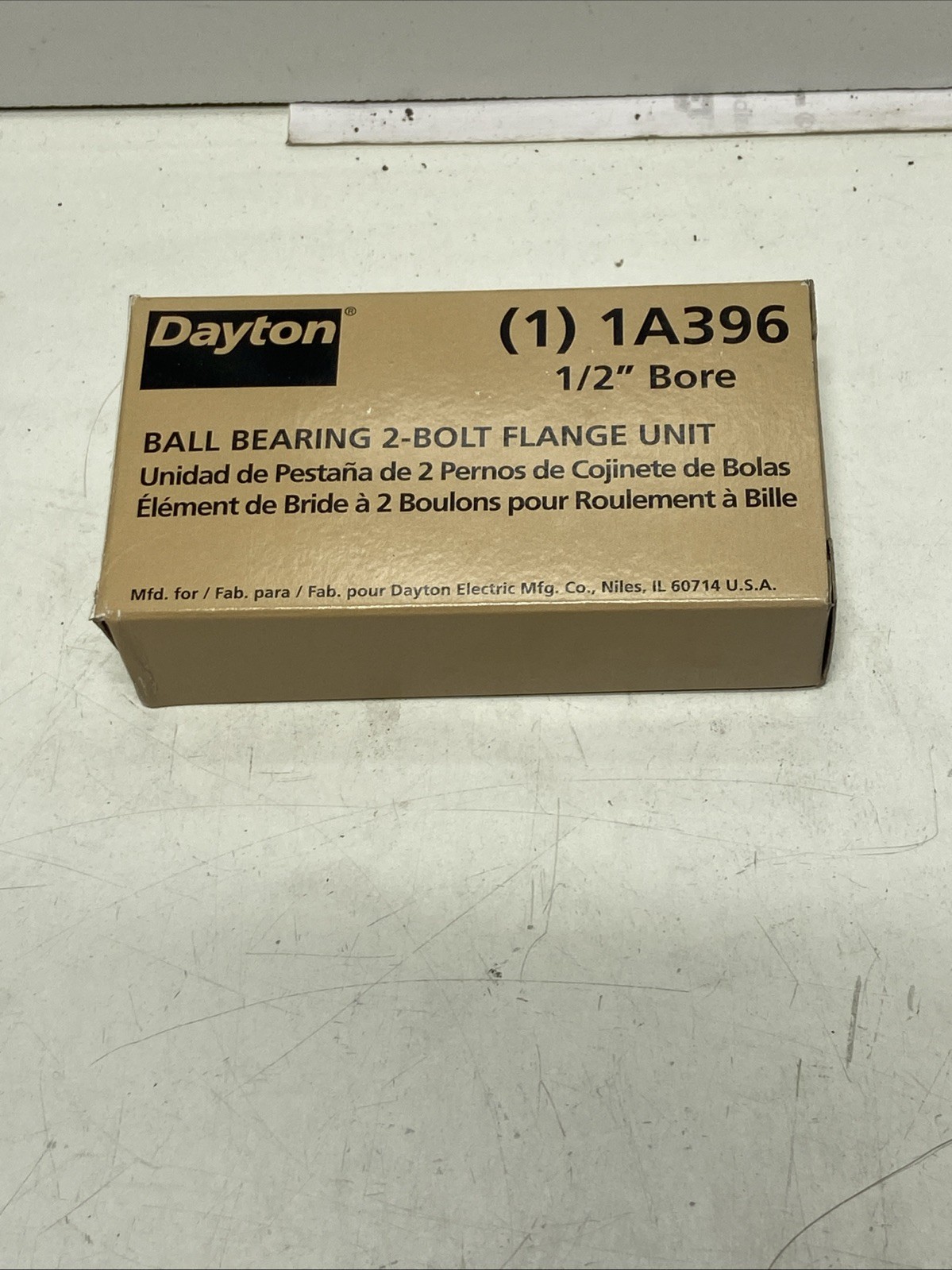 GENUINE Dayton (1) 1A396 2 Bolt Flange Bearing, 1/2” Bore