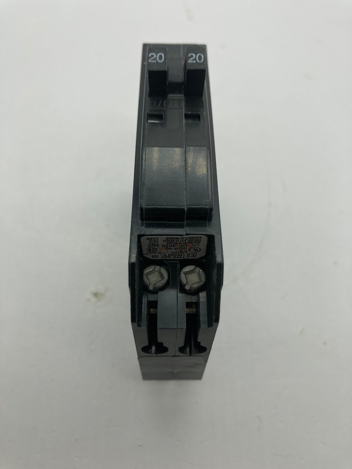 Square D QOT2020 1 Pole Twin 20A 120V Plug In Tandem Metal Hook Circuit Breaker