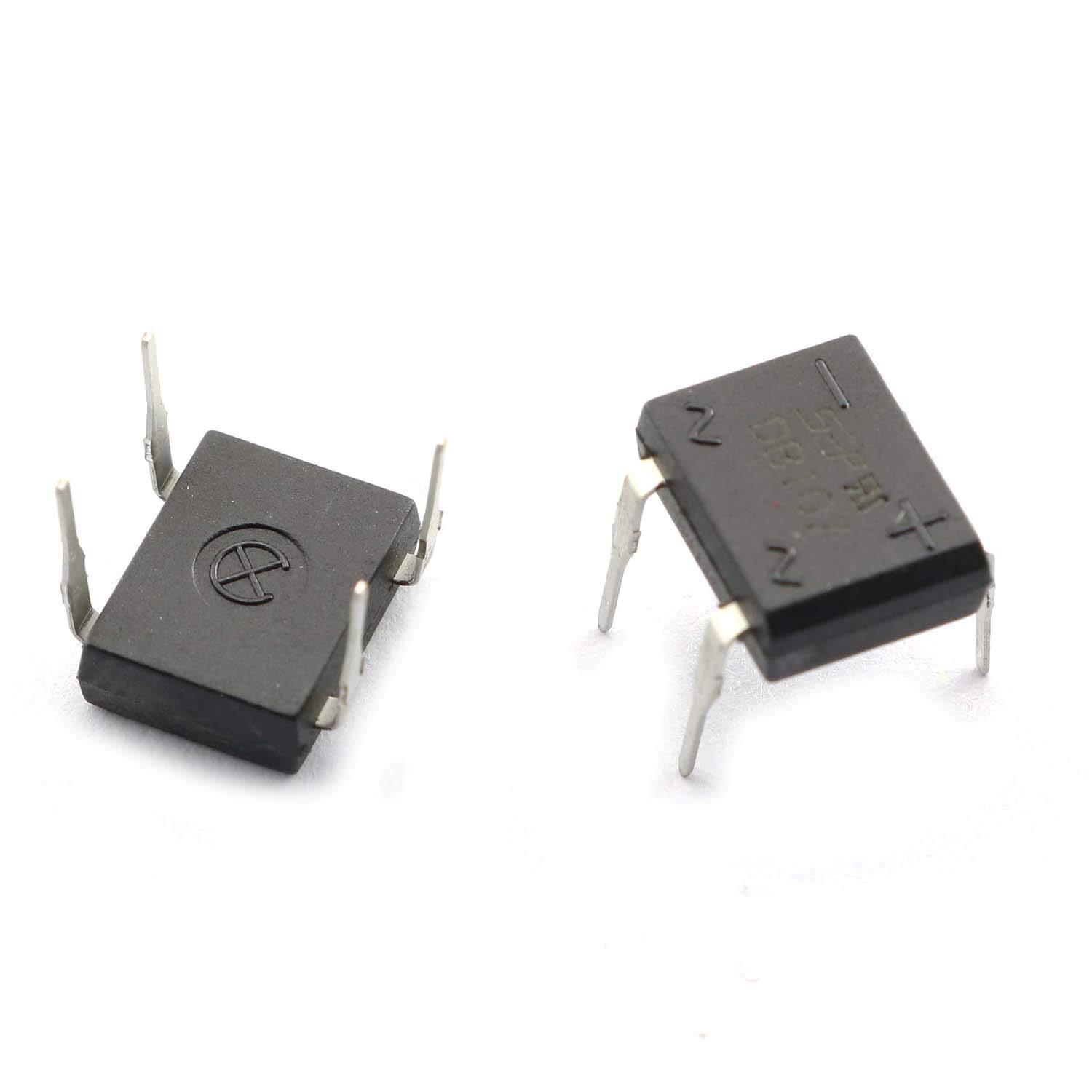 Tegg DB107 Bridge Rectifier 10PCS Electronic Silicon Diodes 1A 1000V 4-Pin Si…