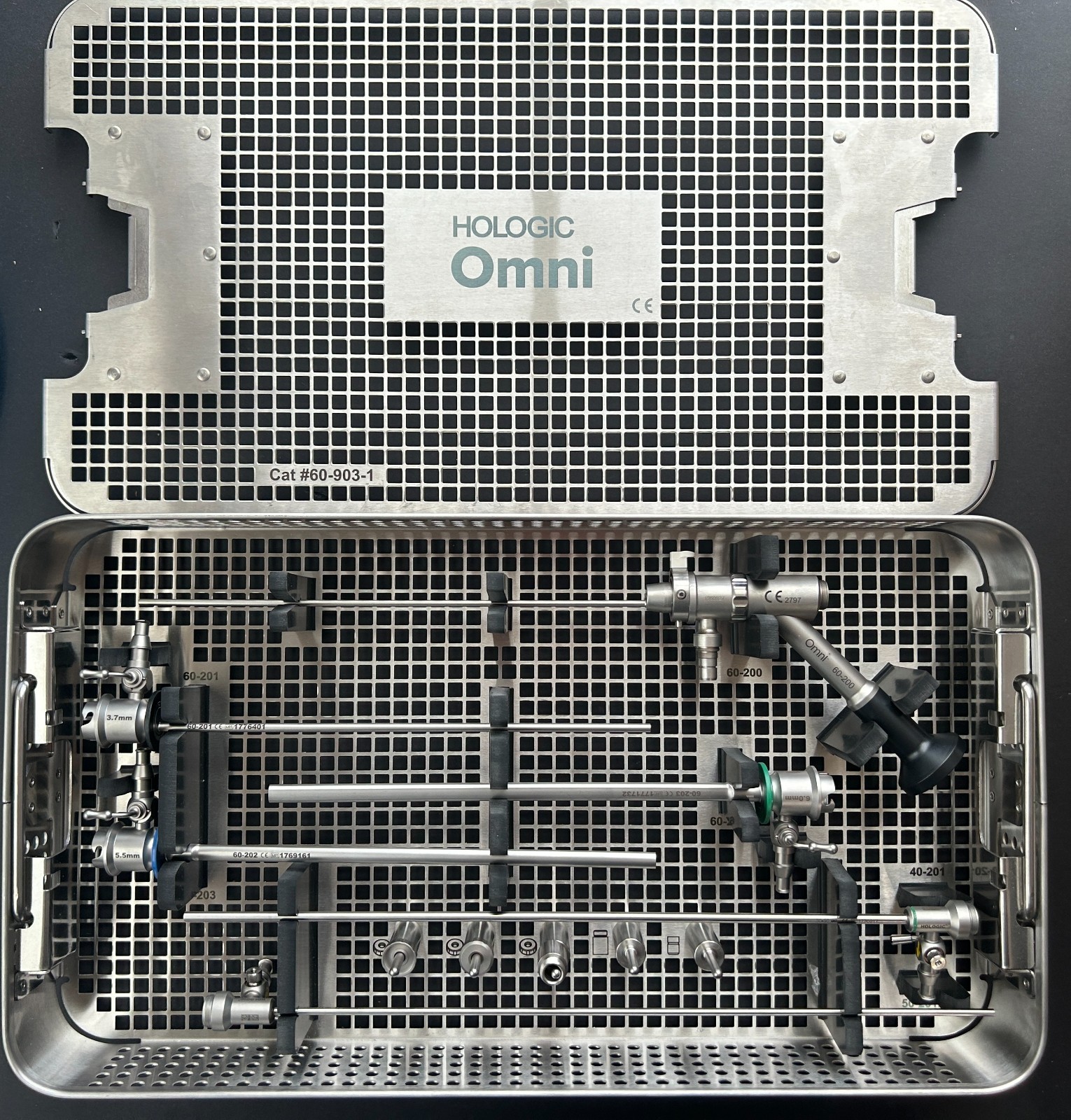 Hologic Omni 60-200 0° Hysteroscope Set W/ Sheaths, Karl Storz Adapter & Tray