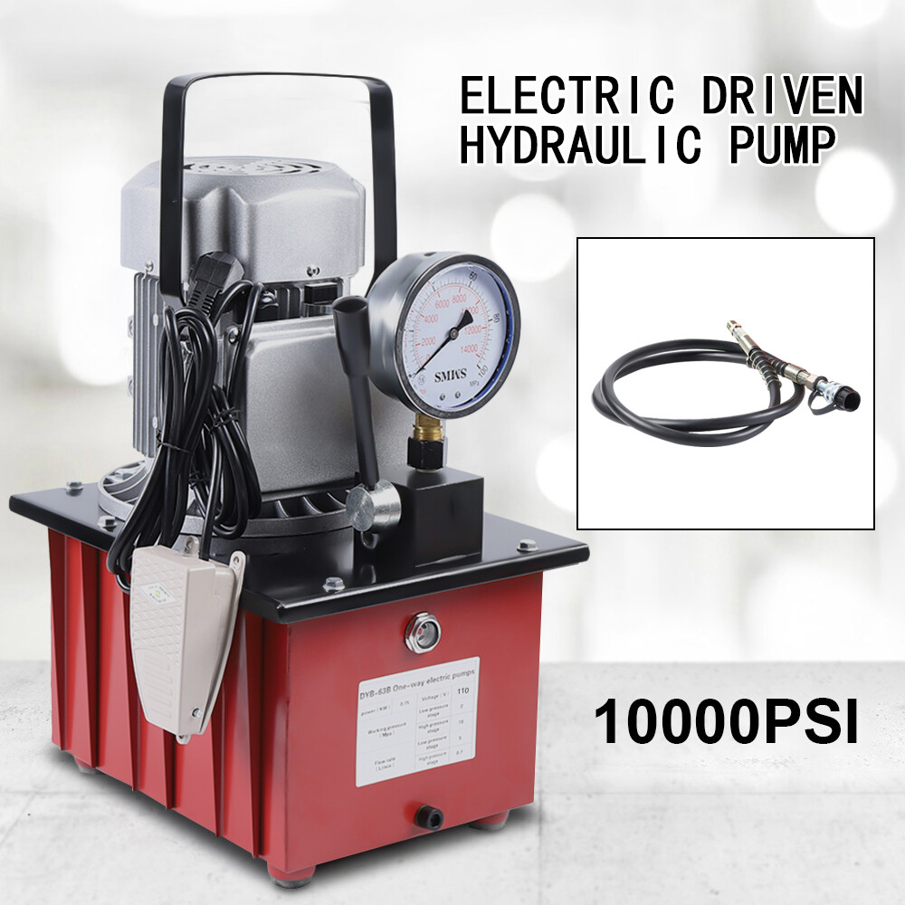 110V 750W Electric Driven Hydraulic Pump Single Acting Manual Valve 10000PSI USA