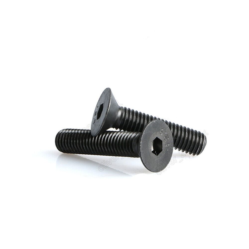 M7-1.0 Black 12.9 Steel Hex Socket Bolts Countersunk Flat Head Screws