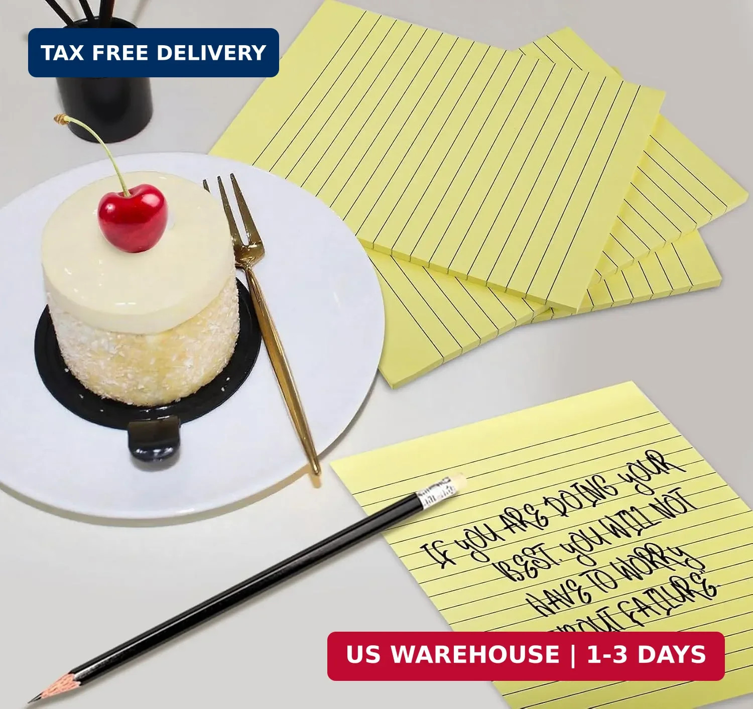 Large Sticky Notes 6x8in Yellow,300 Sheets, Clean Removable Note Pad | 6 Pack li