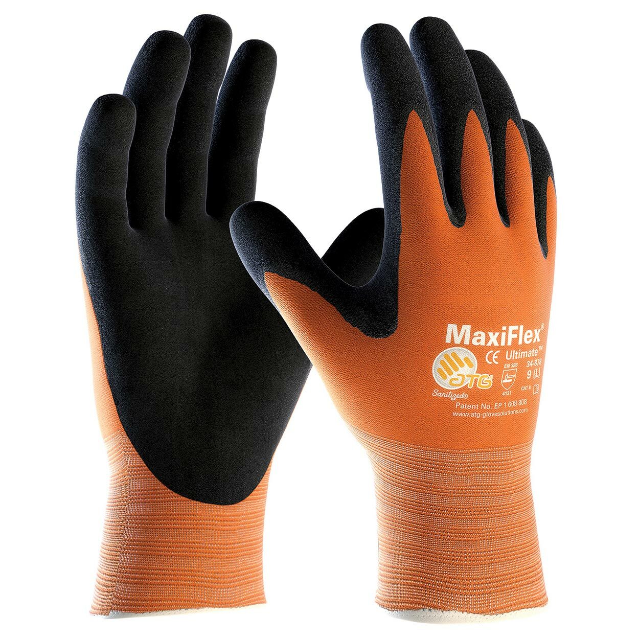 PIP 34-8014 MaxiFlex Ultimate HI VIS Micro Foam Nitrile Grip WORK GLOVES 6 PR
