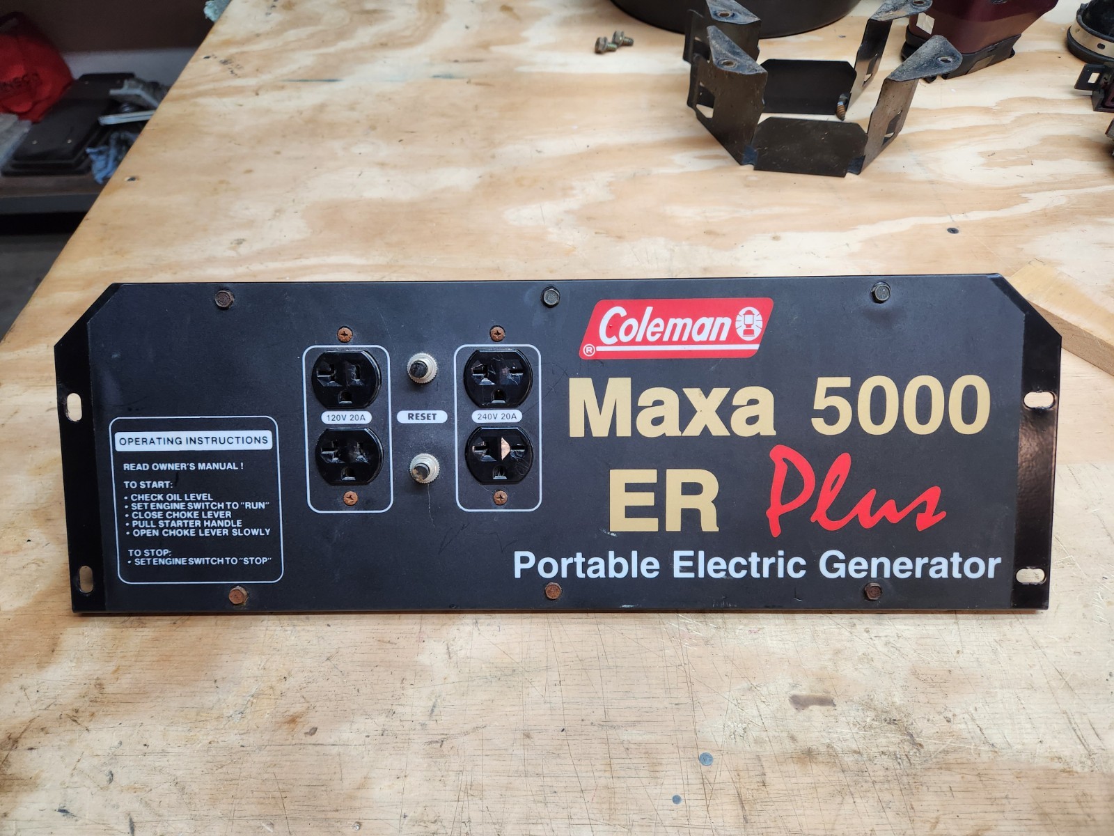 Older 1990’s COLEMAN POWERMATE Maxa ER Plus 5000 GENERATOR Control Panel Used