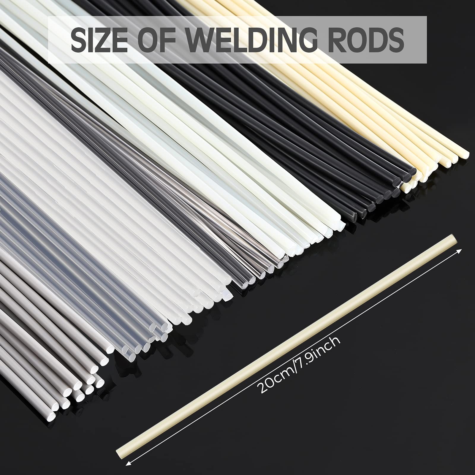 Plastic Welding Rods Assorted PU PP Welder Sticks for Repair 1/8 Inch 78 P