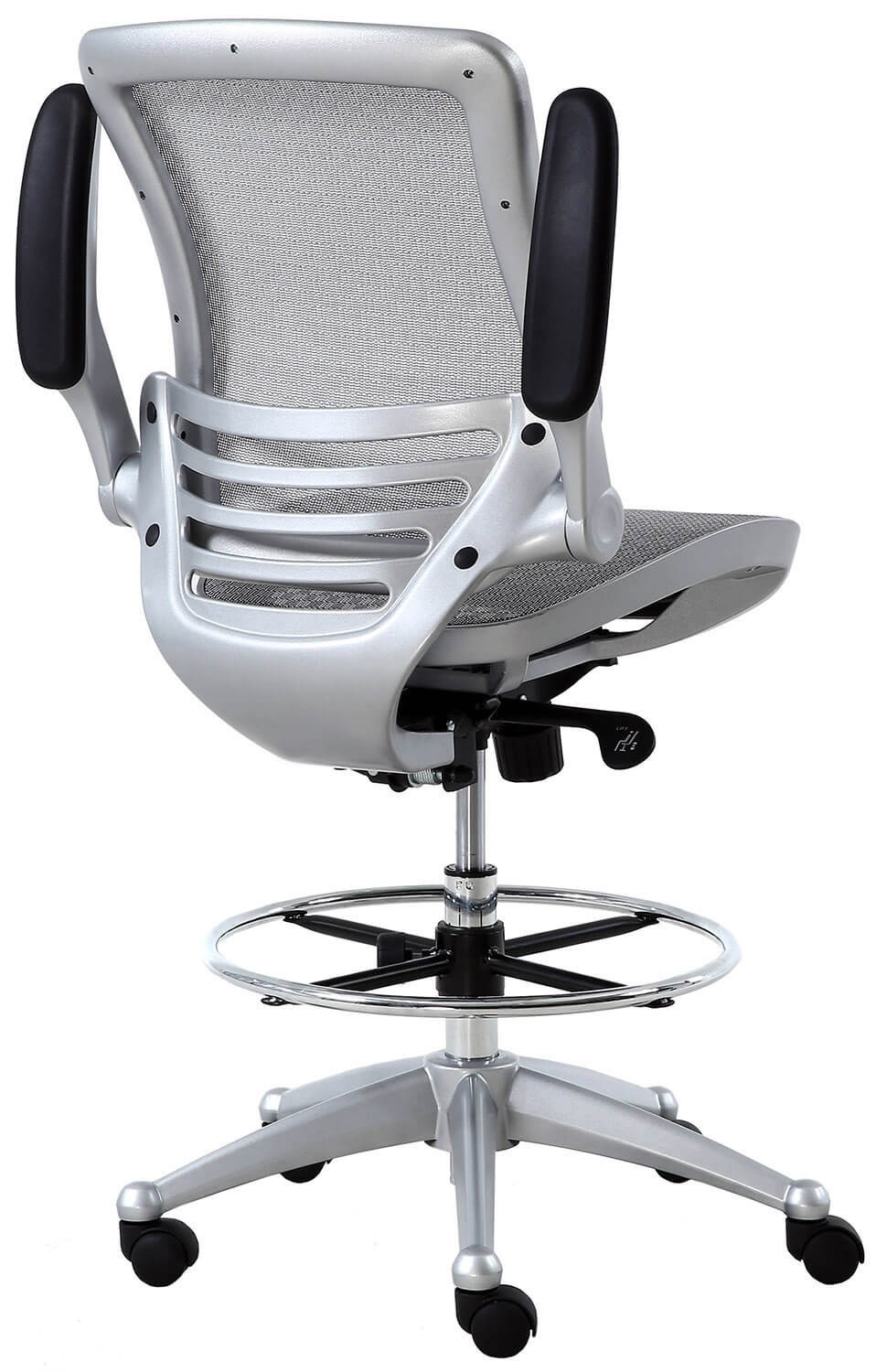 Harwick Evolve All Mesh Heavy Duty Drafting Chair – Platinum Finish [2250D-GY]