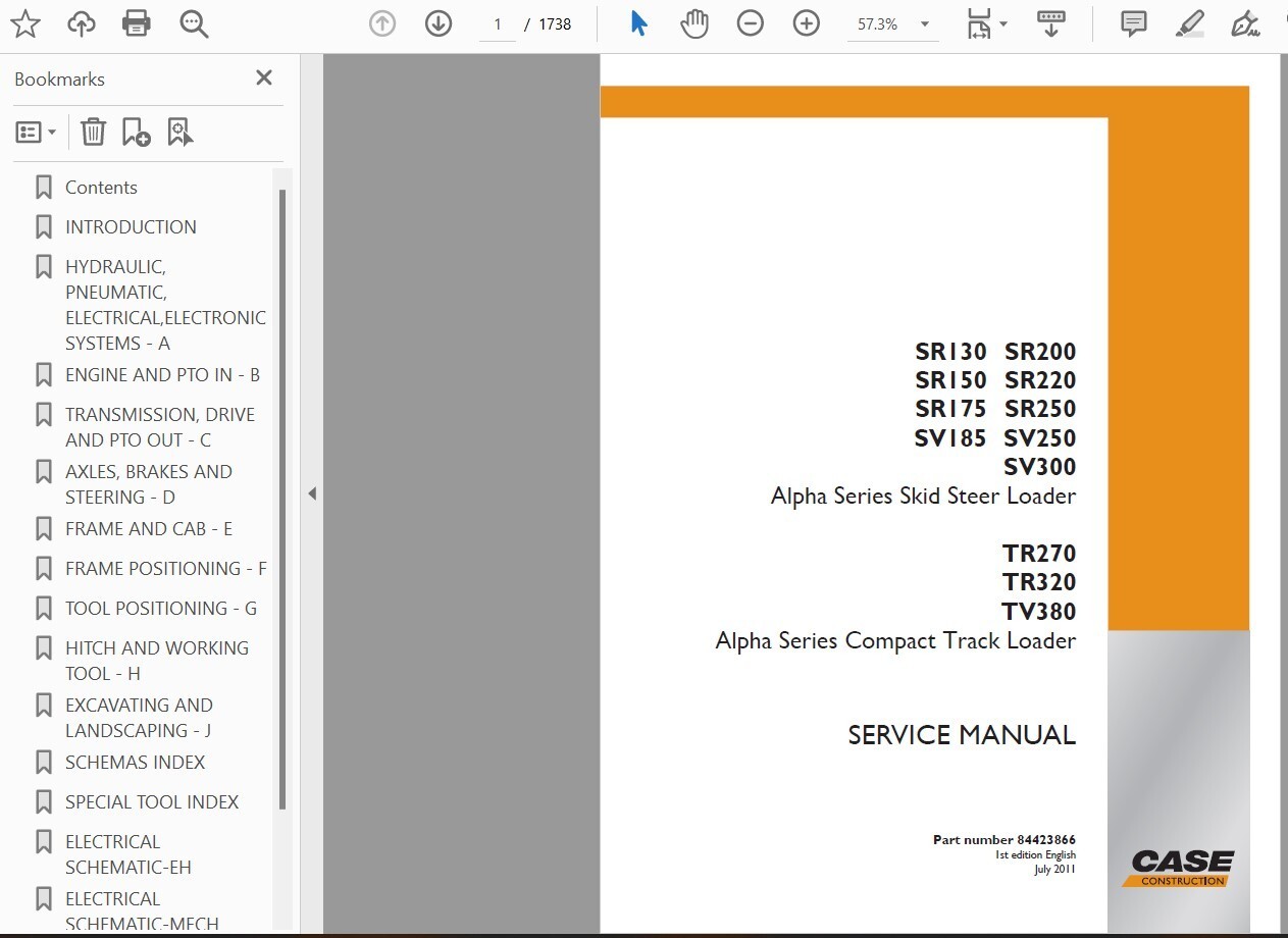 CASE TR270 SKID STEER MANUAL OPERATOR OWNERS SERVICE SHOP ENGINE REPAIR PDF USB