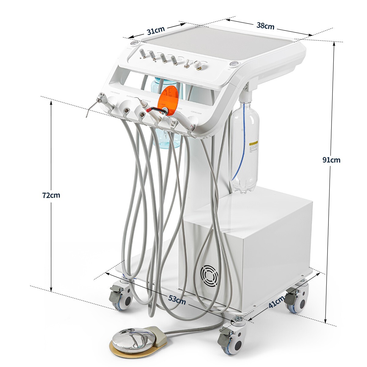 Unidad de entrega dental portátil con carretilla / silla móvil del compresor de
