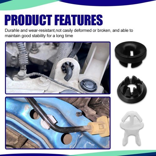 6PCS Hood Prop Rod Holder Clips, Black and White Engine Hood Stay Color: 6PCS