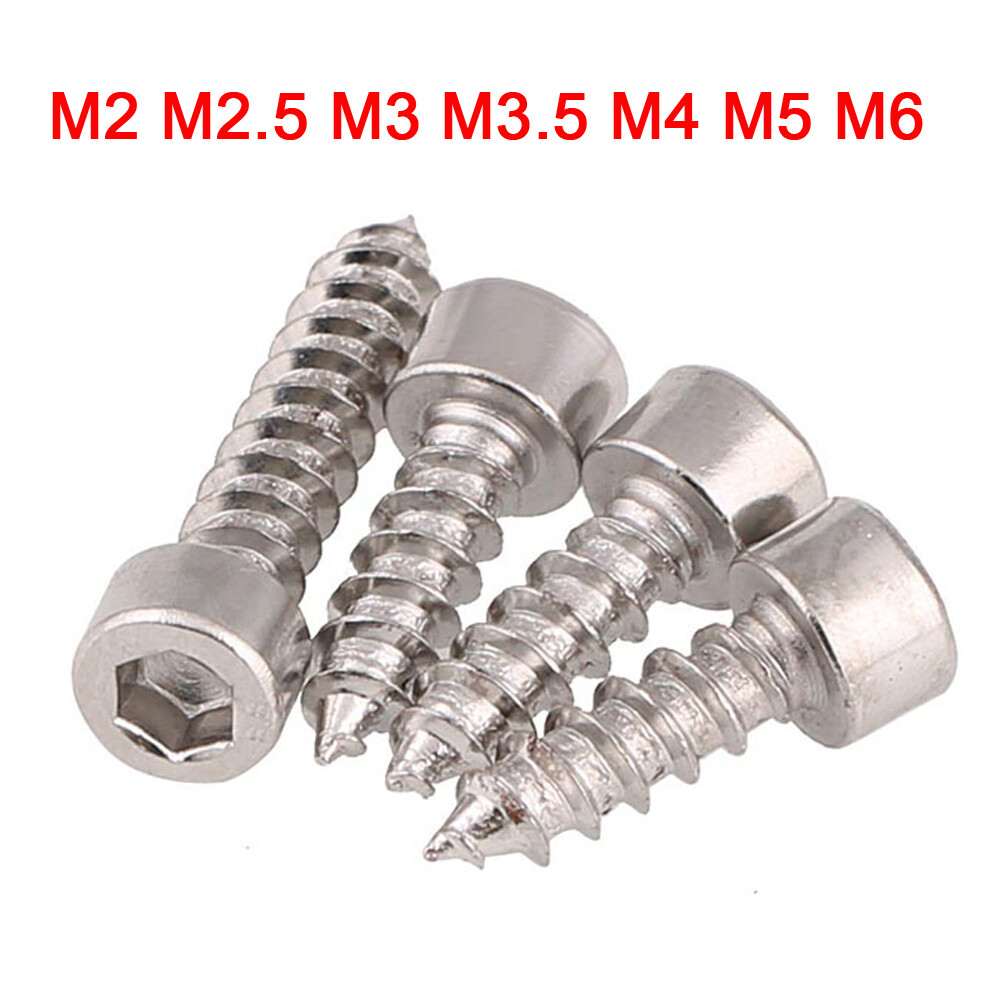 M2 M3 M4 304 stainless steel Hex Hexagon Socket Cap Head Self-tapping Wood Screw