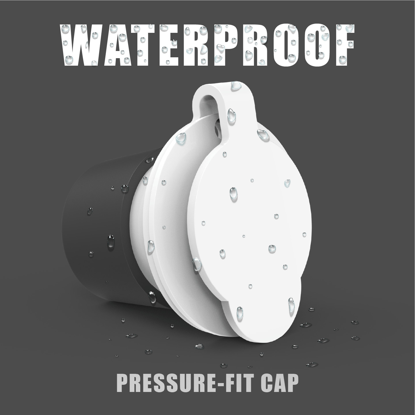 White Rubber Waterproof Flip Cover Flanged Power Inlet 1.73″ Cap Marine RV Boat