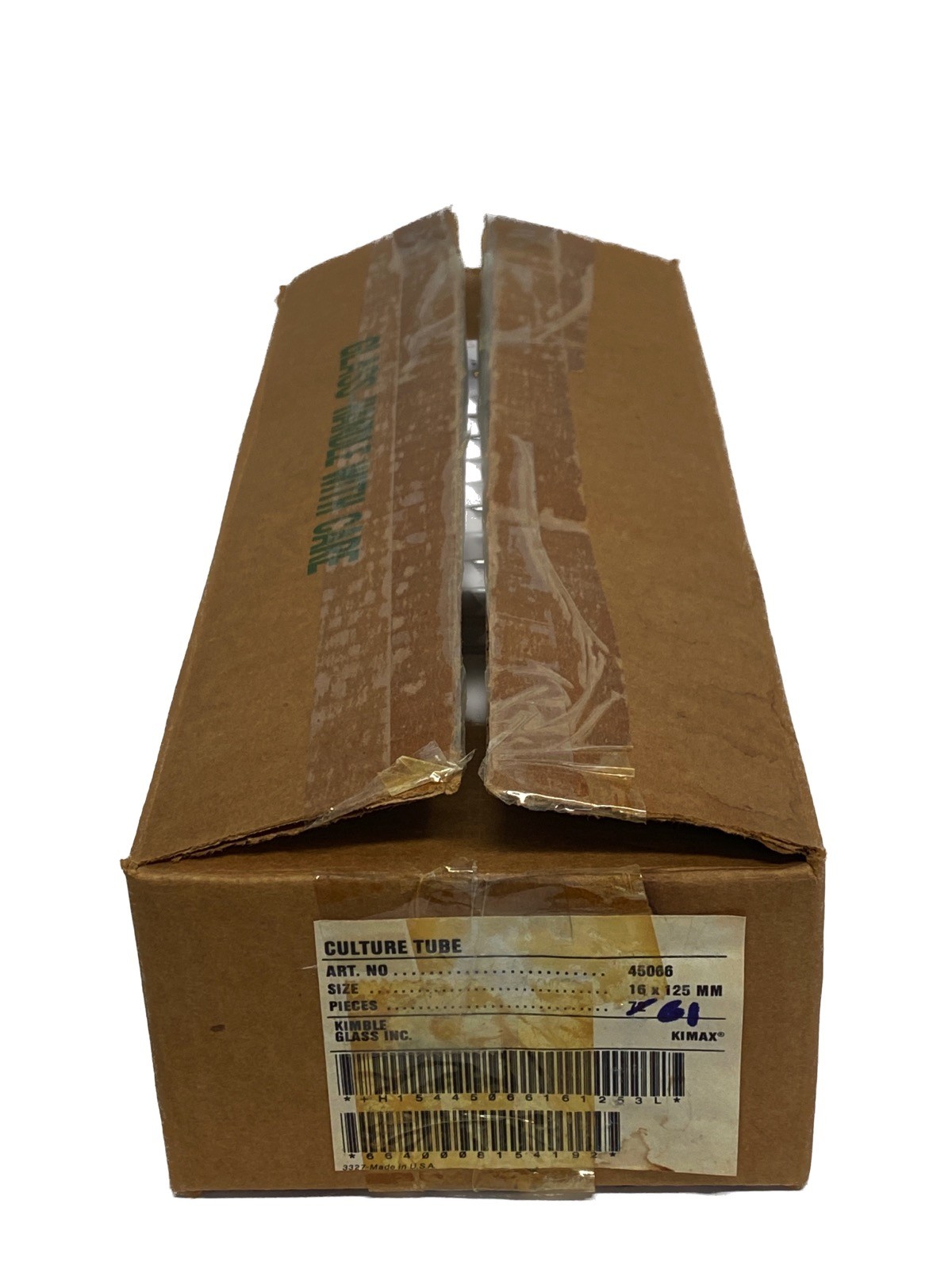 New (61) KIMAX Glass 16x125mm Reusable Culture Tubes Round Bttm Caps 45066-16125
