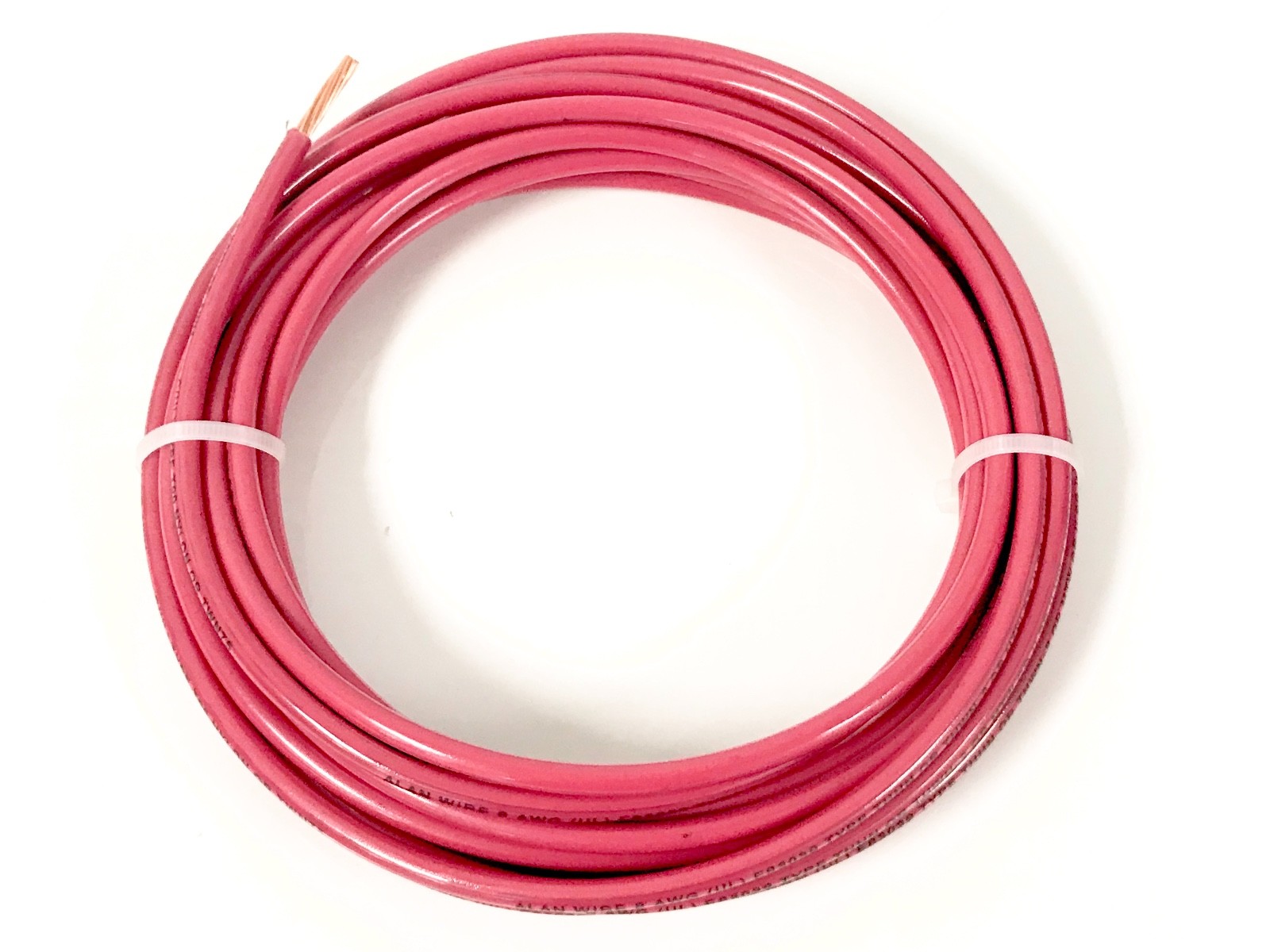 100′ FEET THHN THWN-2 8 AWG GAUGE RED STRANDED COPPER BUILDING WIRE VW-1