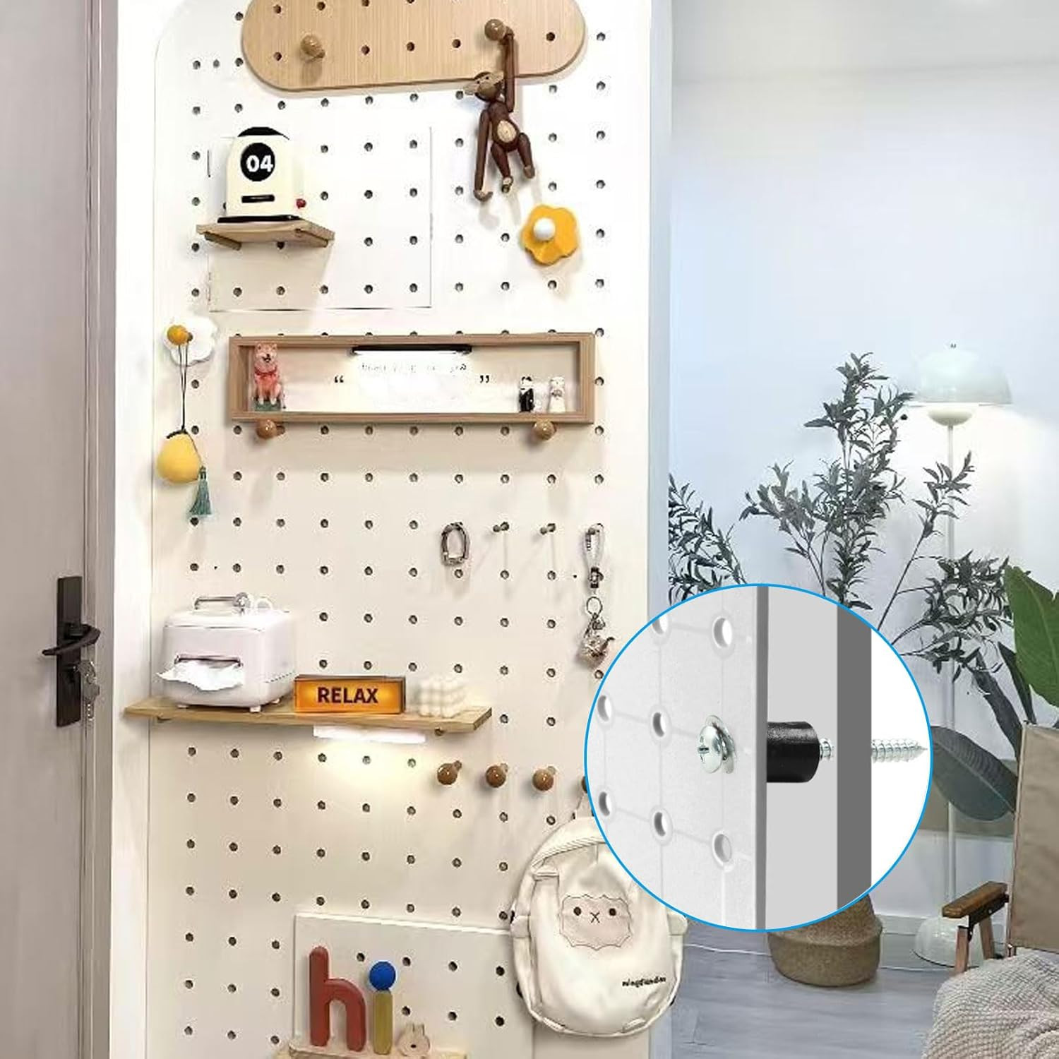 24 Set (72 Pieces) Pegboard Mounting Kit, Pegboard Spacers Pegboard Installation