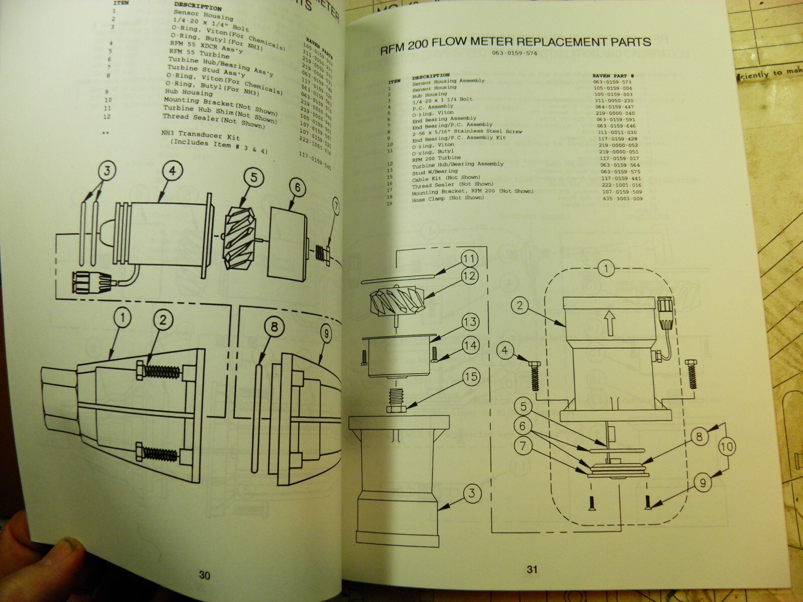 RAVEN SCS550 SCS 550 FLOW CONTROL INSTALLATION AND SERVICE MANUAL PARTS LIST