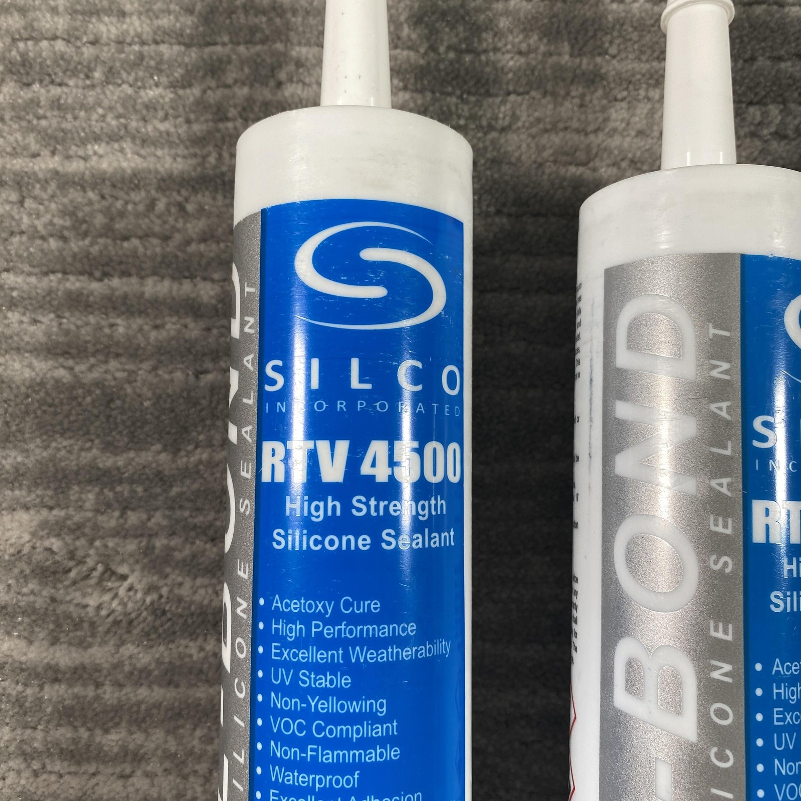 Silco Sil-Bond RTV 4500 High Strength Silicone Caulk 3 Tubes Clear 10.3oz