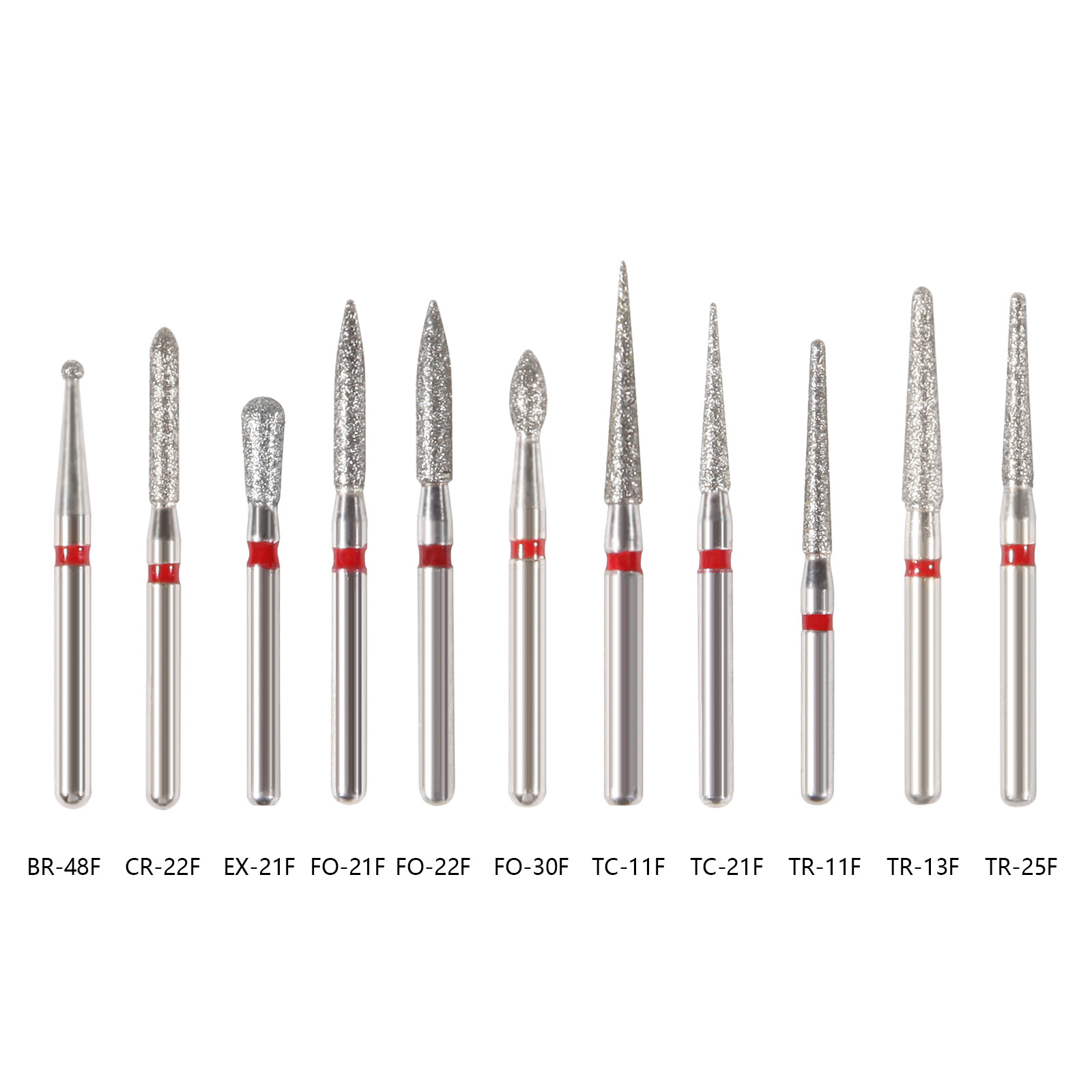5Pc/pack Dental Fresas de diamante Bur Fit High Speed Handpiece Friction Grip DS