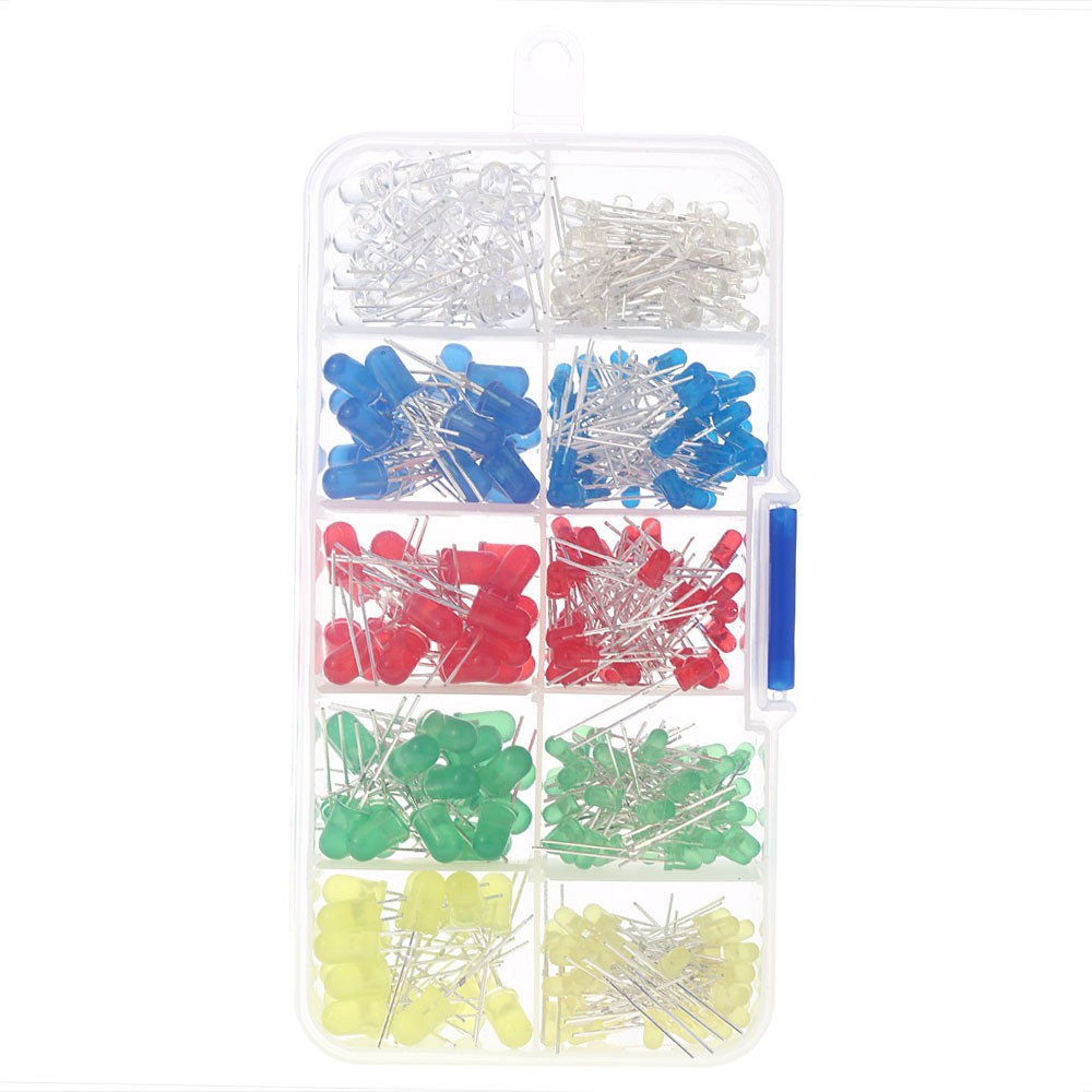 300pcs 3mm 5mm Assorted Color 2-pin Diffused LED Light Emitting Diodes Set KQPZ