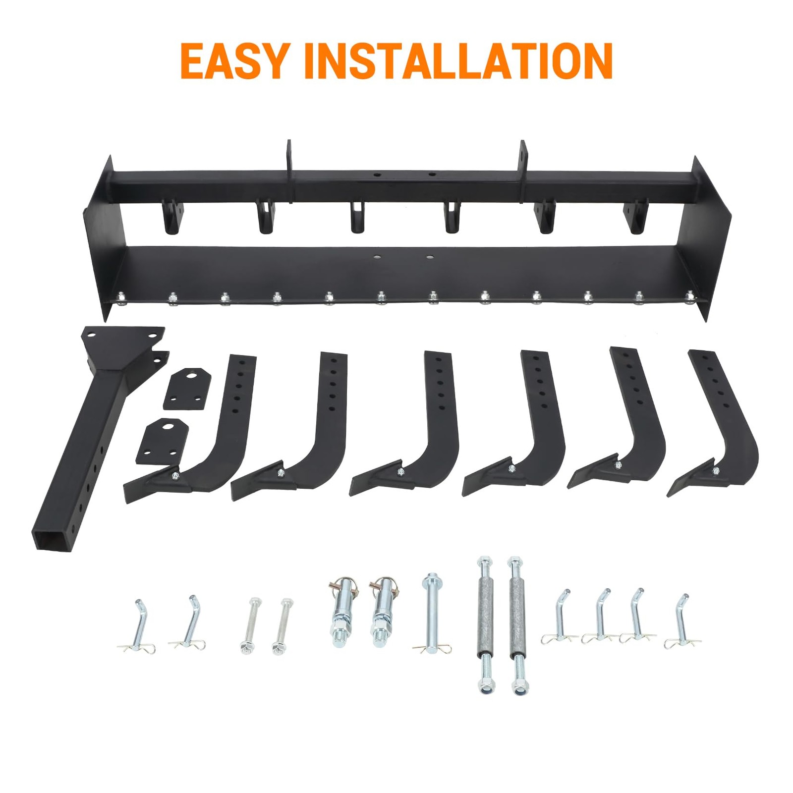 3 Point Hitch Powder Coated Steel 55″ Box Blade Scraper W/6 Shank For fit Cat 1