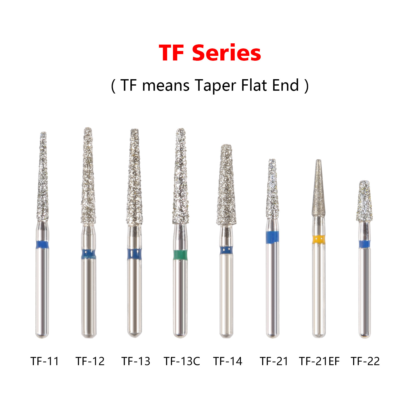 5Pc/pack Dental Fresas de diamante Bur Fit High Speed Handpiece Friction Grip DS