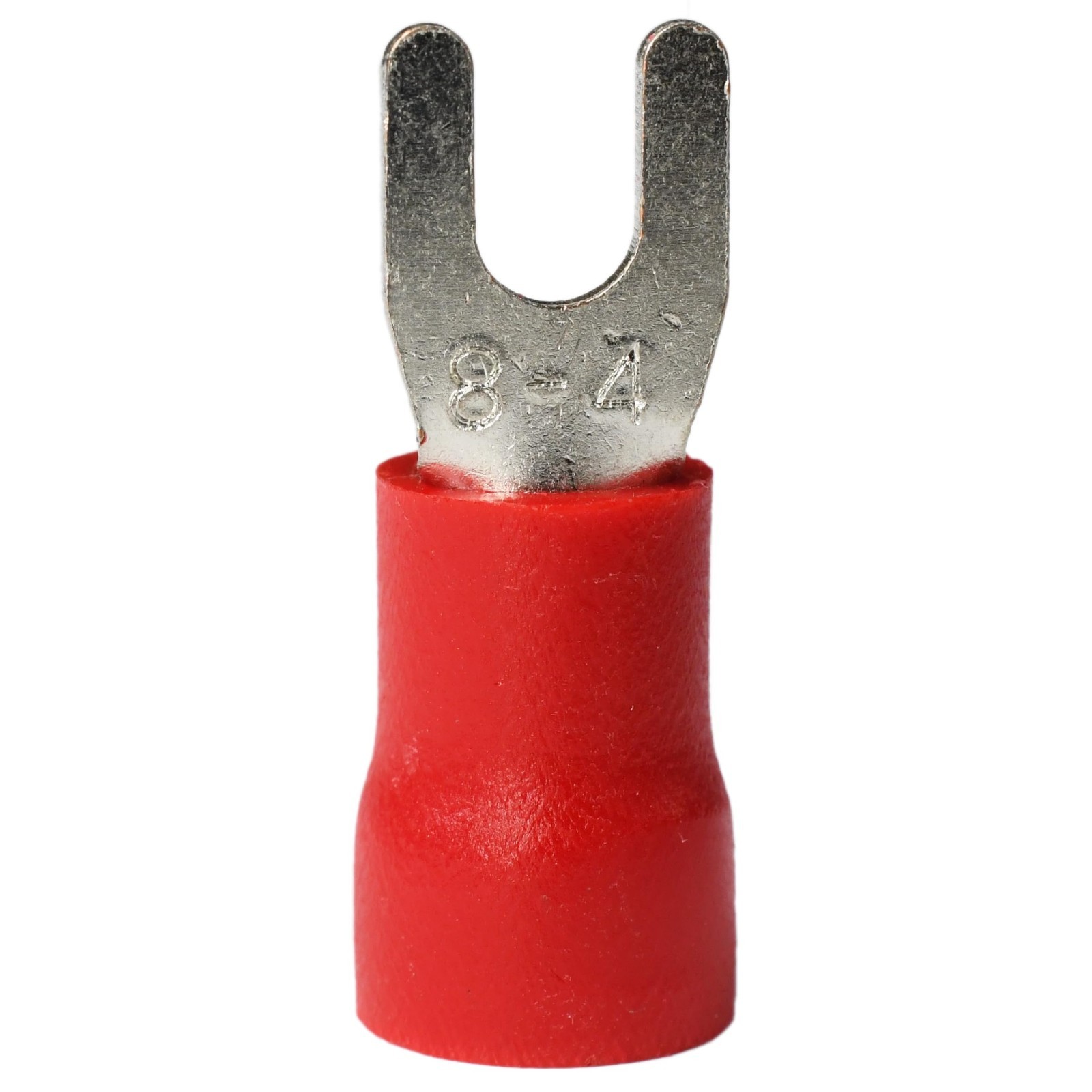 500PCS 8 AWG Fork Spade Crimp Connectors, PVC Insulated, 600V 62A, CE & RoHS