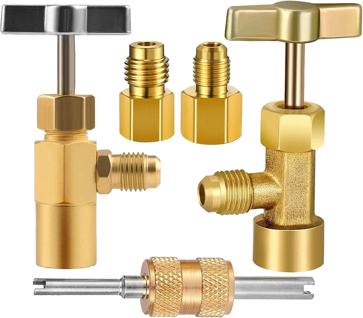 R134A Can Tap,Self-Sealing & Puncture Style AC Freon Tank Adapter Valve Core Rem