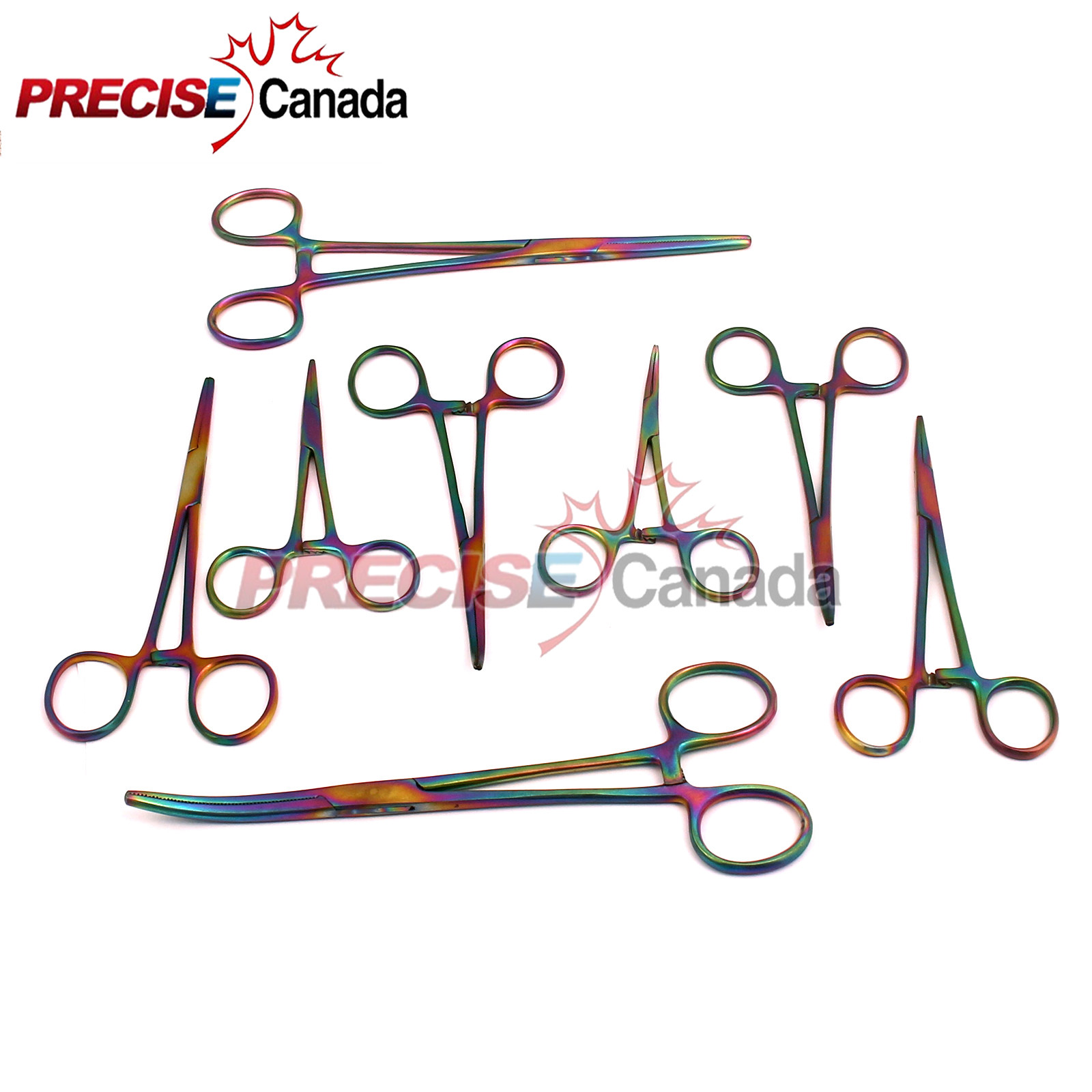 Precise Canada Set Of 8 Multi Color Ultimate Hemostat Forceps Surgical Instru