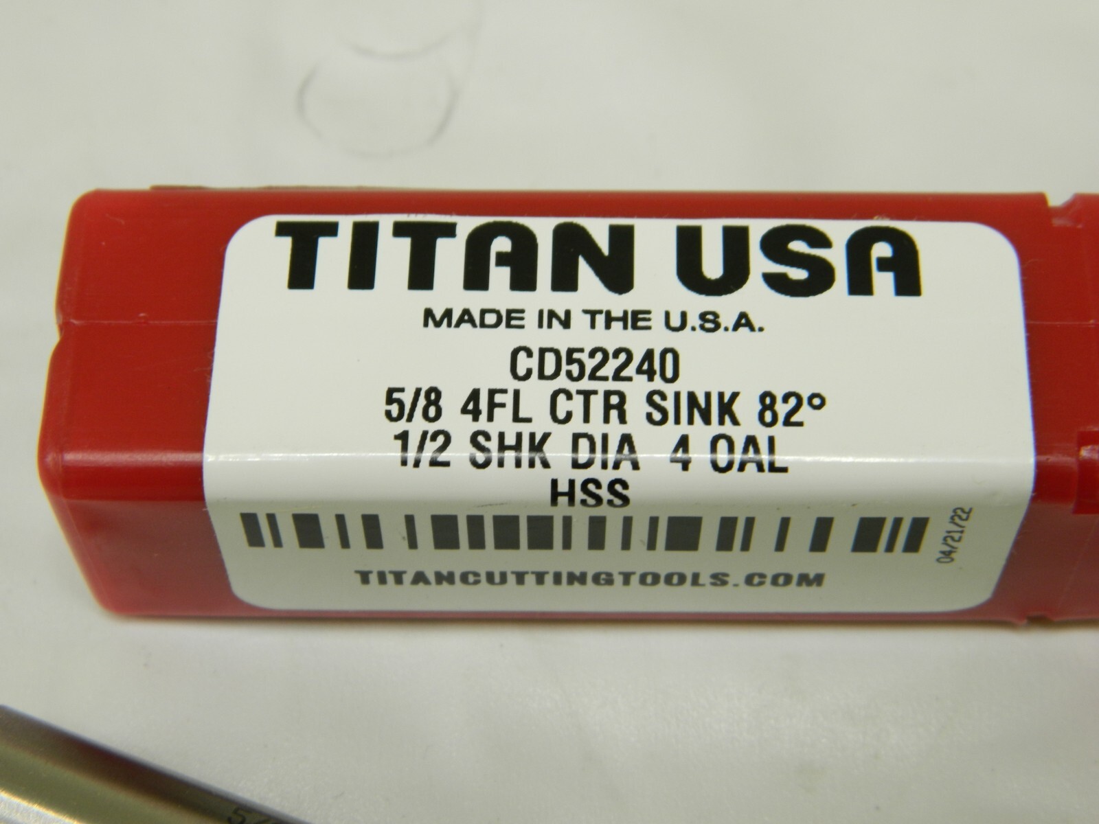 TITAN USA Countersink: 82 ° Included Angle, 4 Flutes, High Speed Steel CD52240