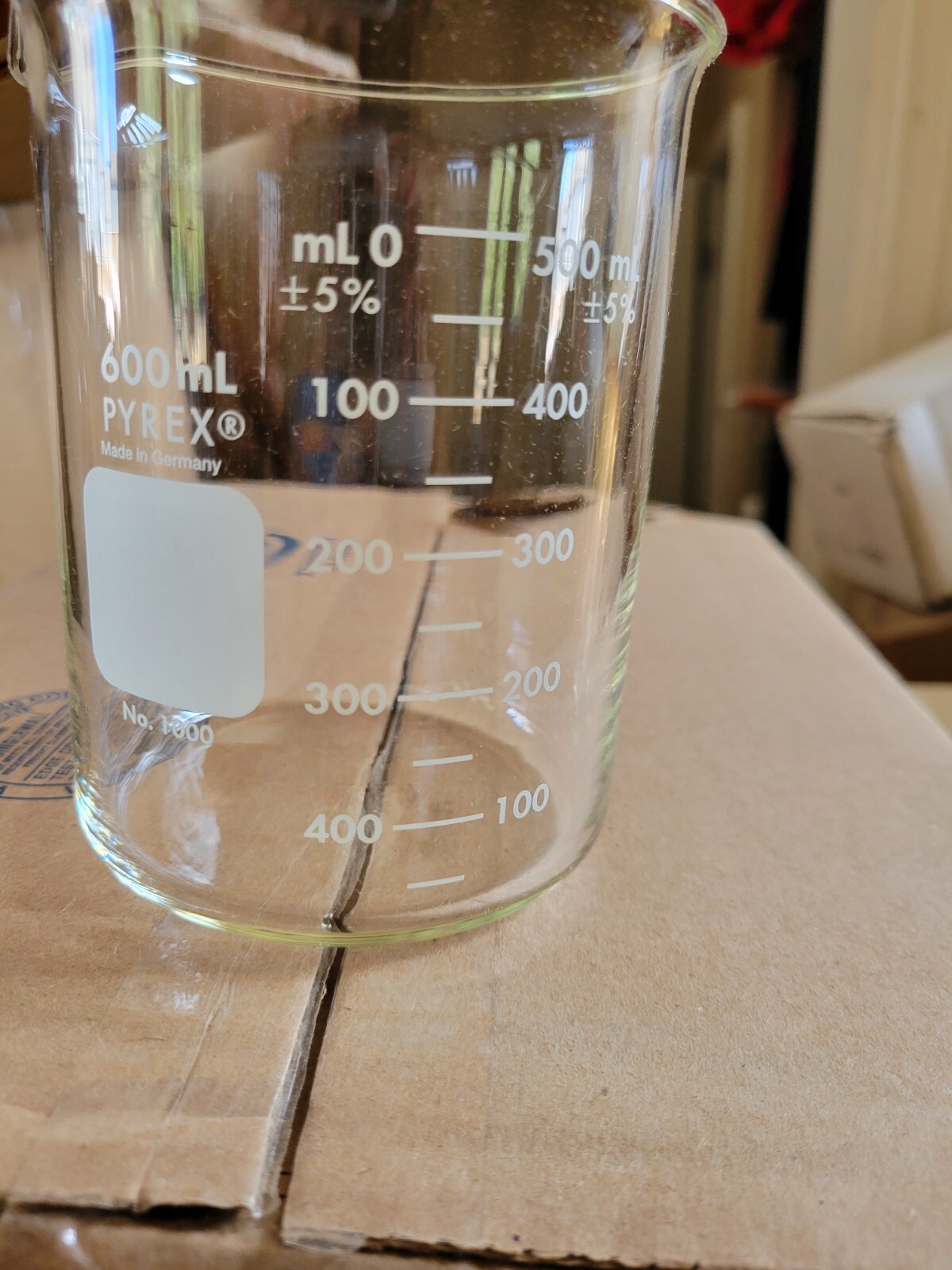 PYREX 1000-600, Griffin Low Form 600 mL Beaker, Double Scale, 6 EA /PACK
