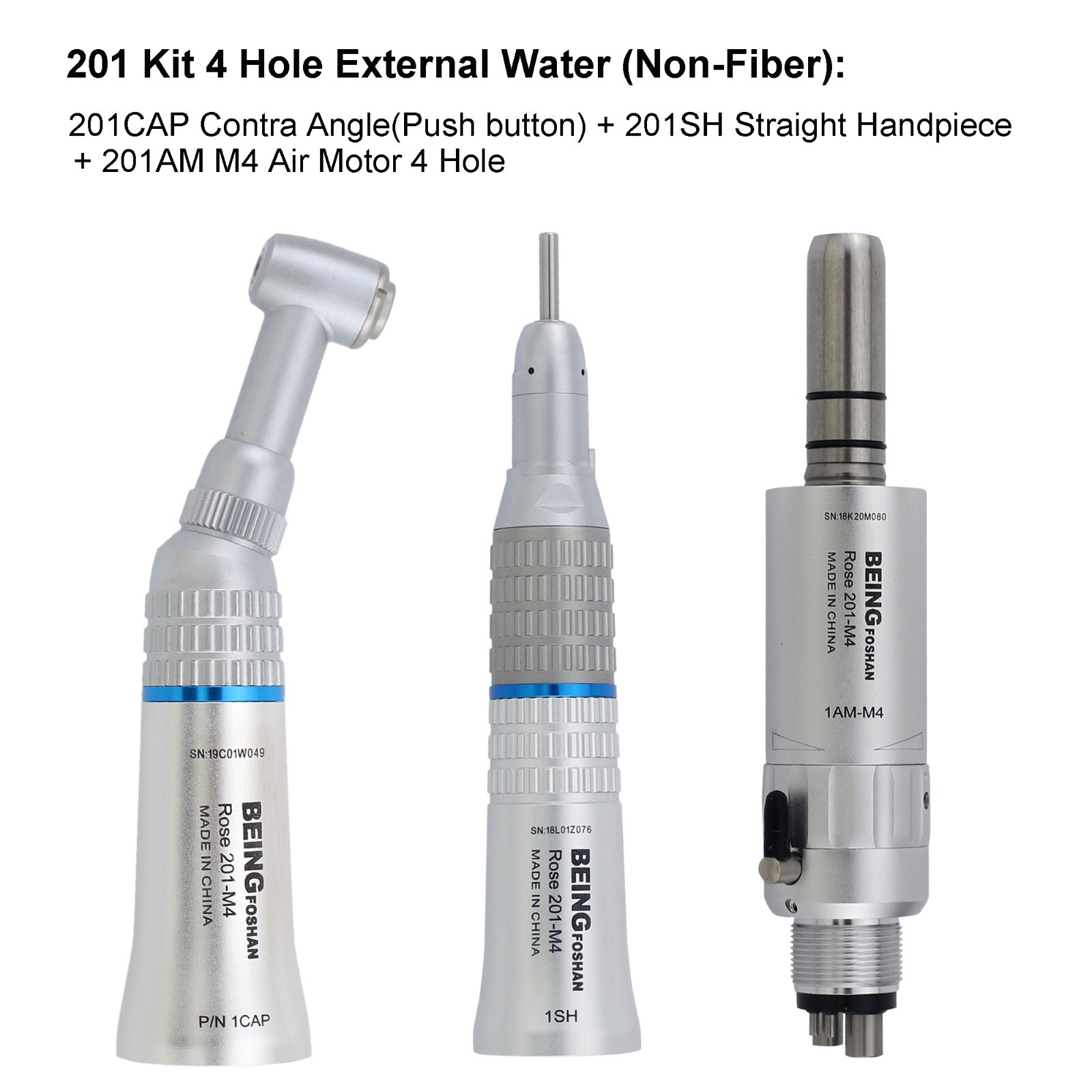 BEING Dental Air Motor 4 Hole Contra Angle Straight Handpiece Low Speed KAVO NSK