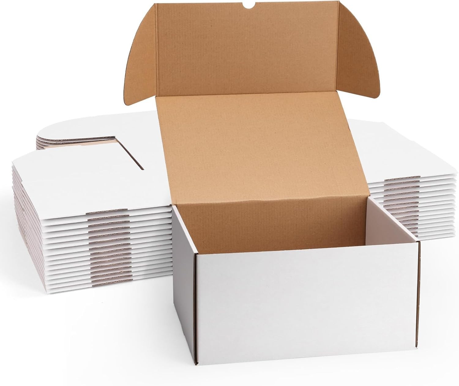 Durable 12x10x6 Corrugated Mailer Boxes – Set of 15 White Gift Packaging