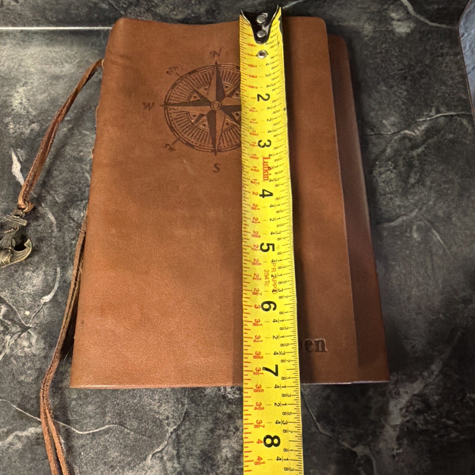 Maleden Nautical PU Leather Journal Refillable 6 ring Compact Binder Craft Paper
