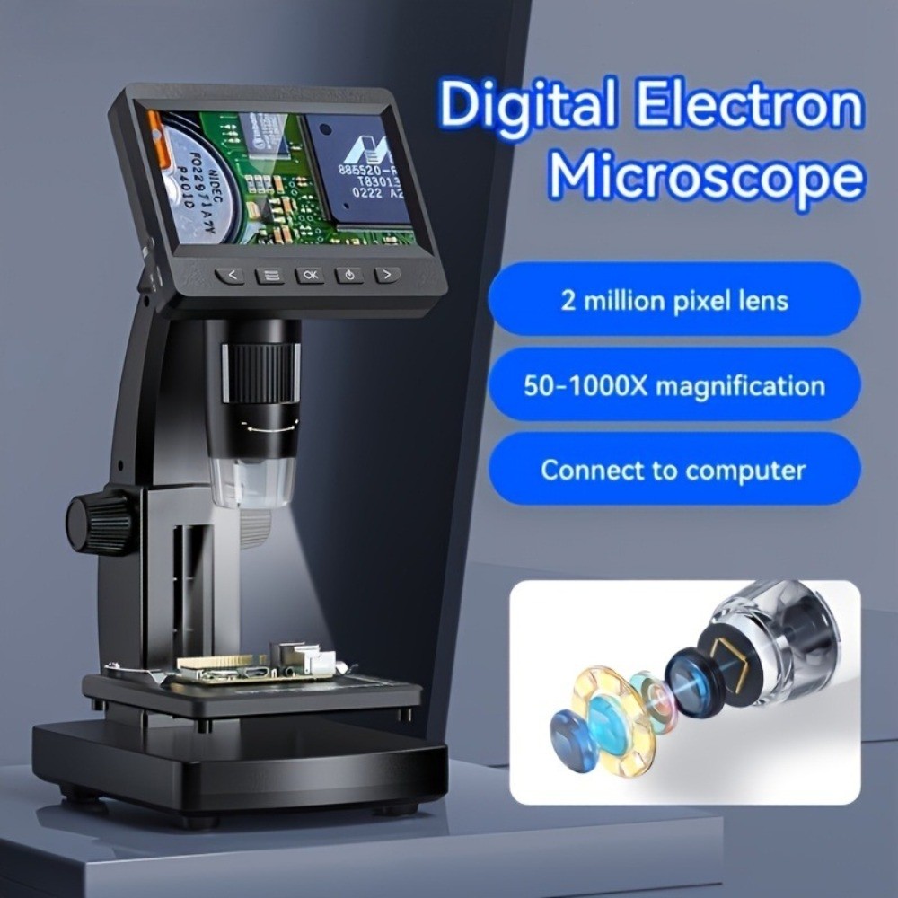 4.3″ LCD Digital Microscope 2MP 1080P HD 1000X USB PCB Coin Jewelry Repair Tool