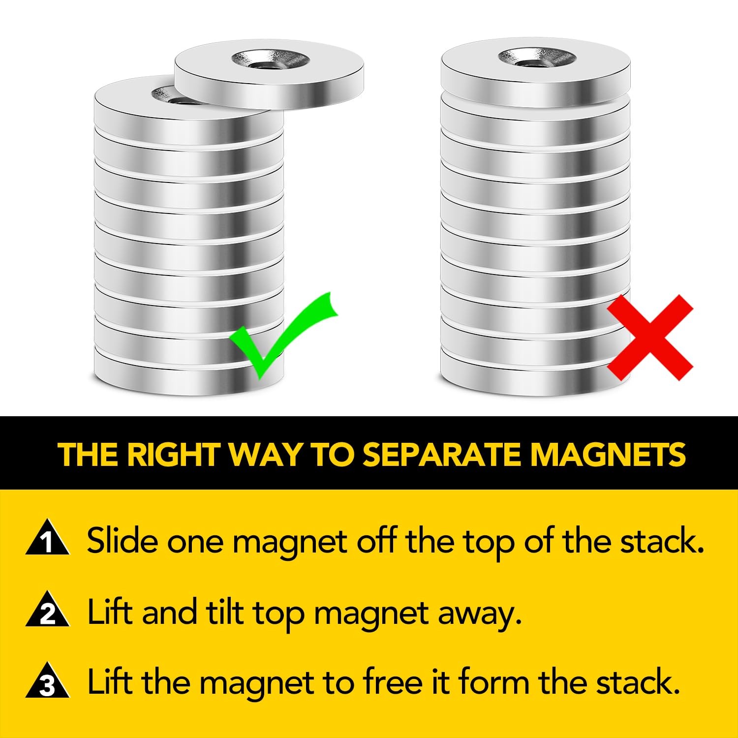 Neodymium Magnets with Hole,30LB Pulling Force Strong Permanent Rare Earth Co…