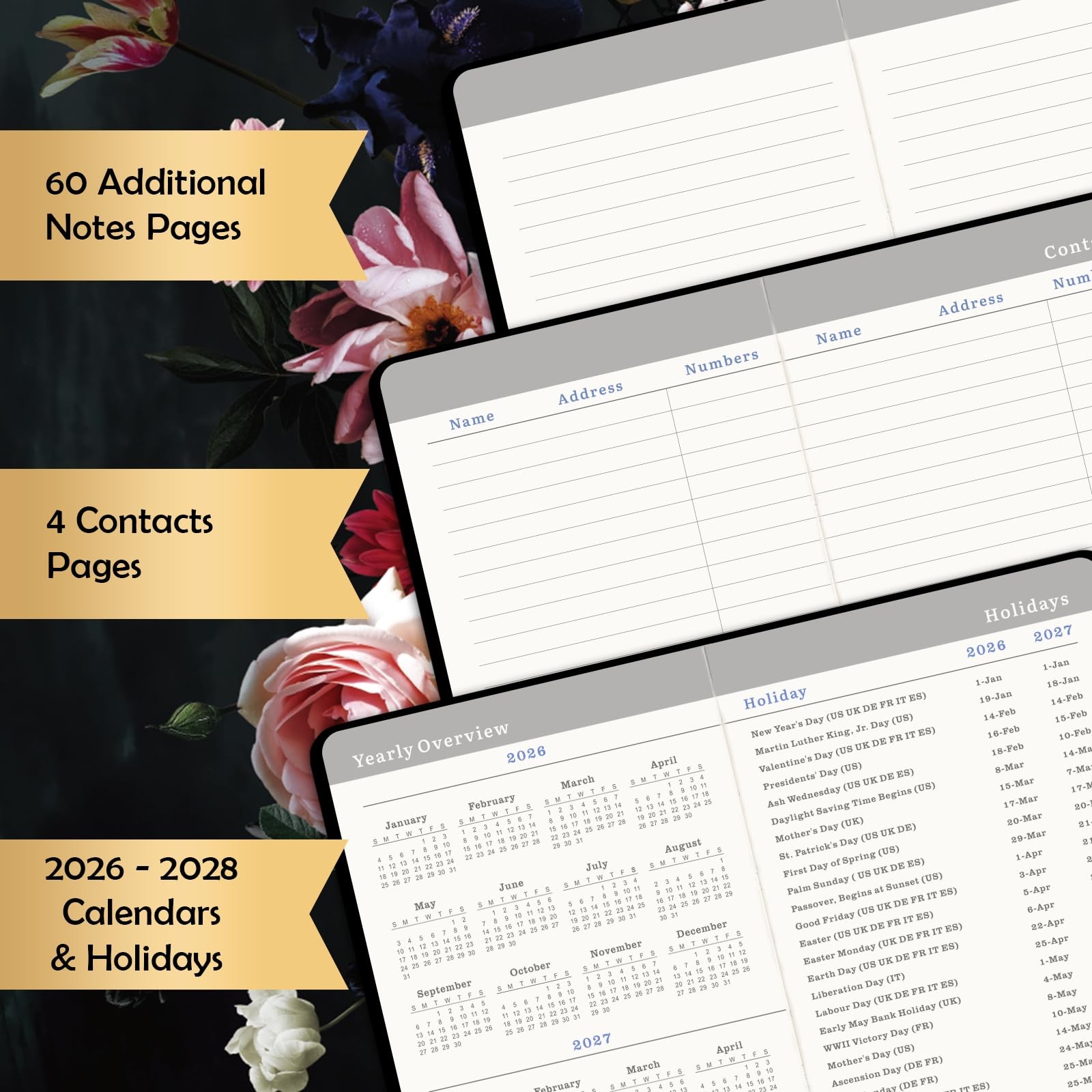 2026-2028 Pocket Planner/Calendar – JAN. 2026 – DEC. 2028, 3.8″ X 6.4″, 3 Year M