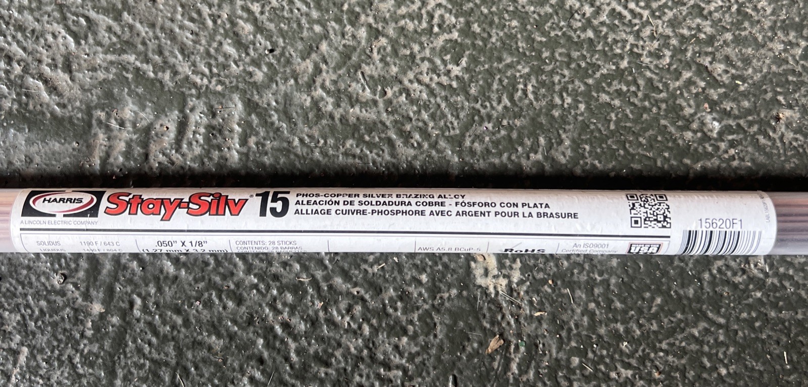 Harris-15620F1 Stay-Silv 15% Flat Brazing Rods (28 Sticks per Tube) NEW 1LB Pack
