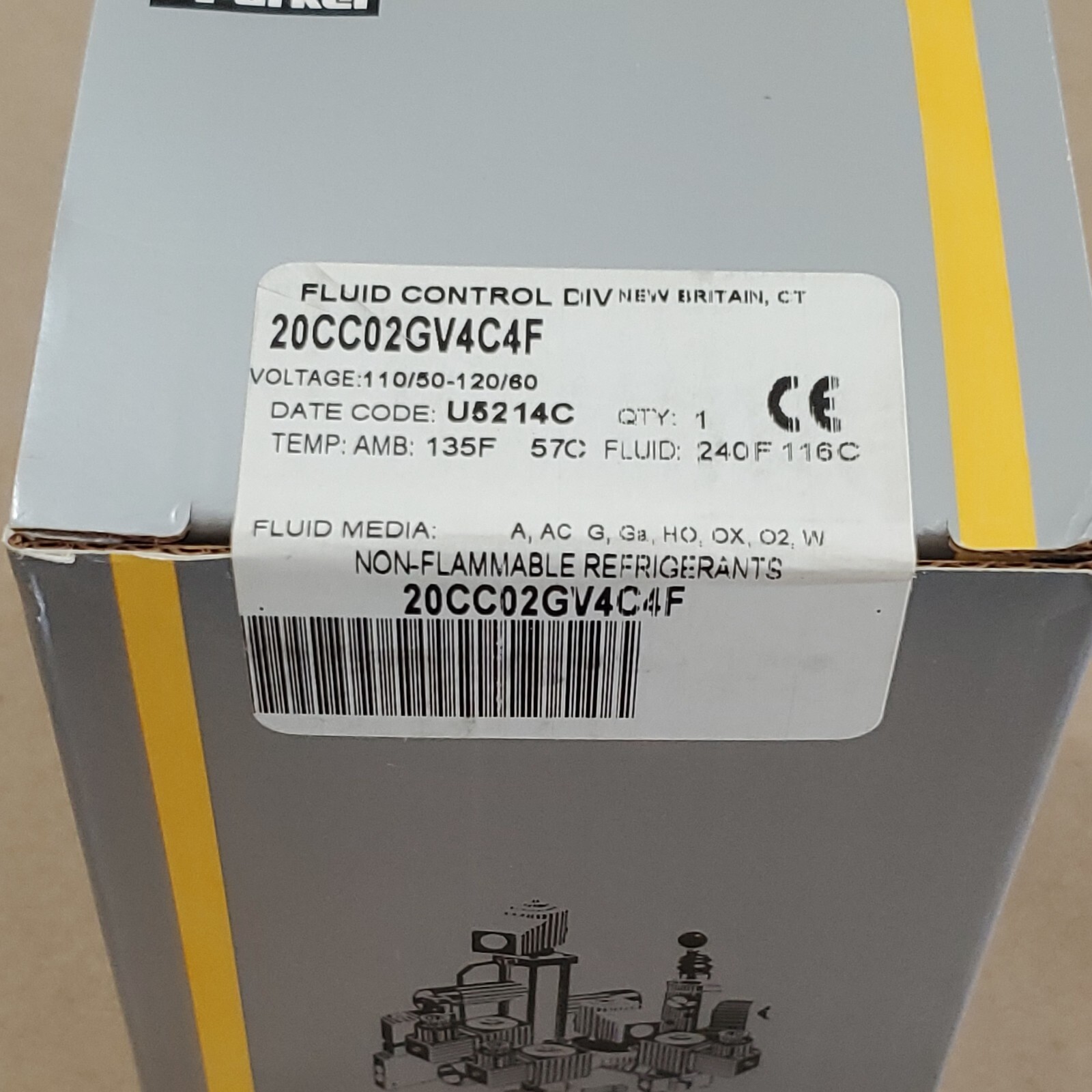 *NEW SEALED BOX* Parker 20CC02GV4C4F Solenoid Valve 1/8″ 2-Way 625Psi + Warranty
