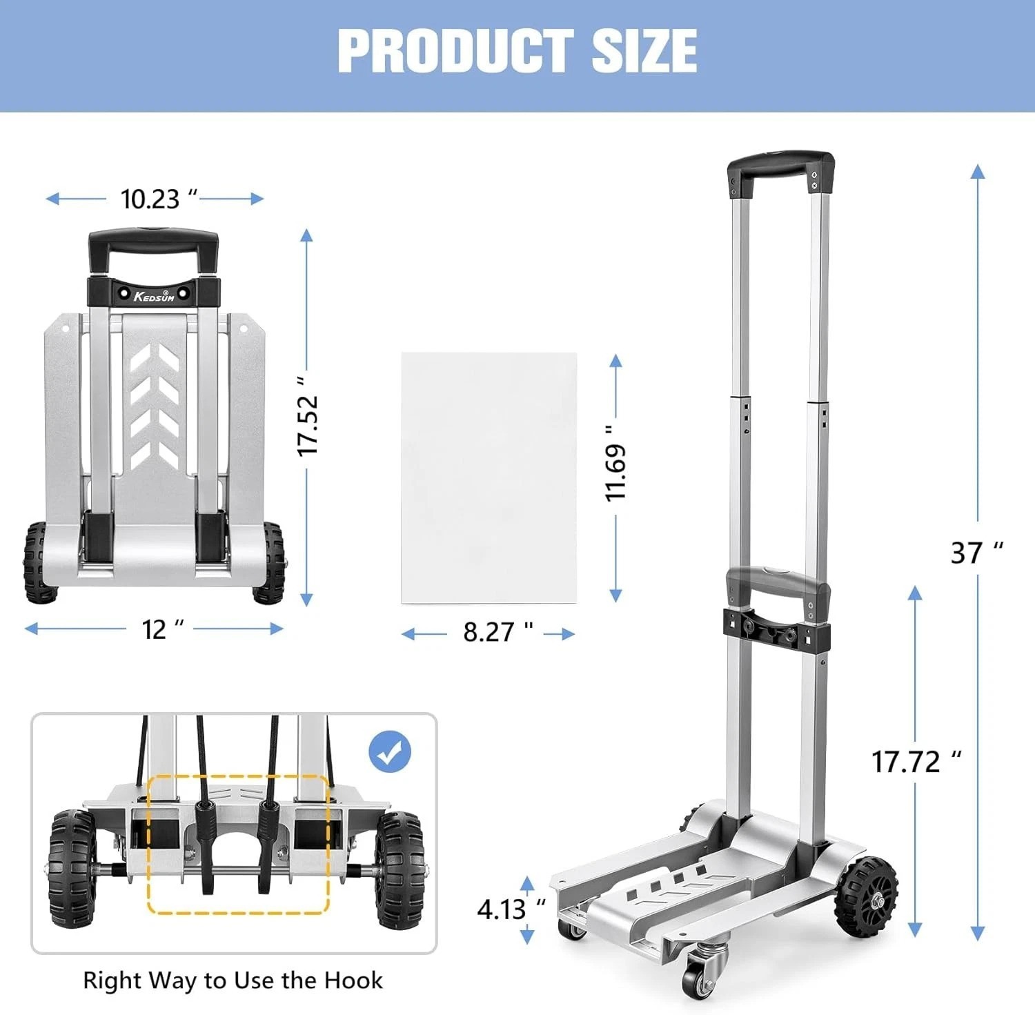 Durable 270LB Utility Luggage Cart – Foldable with No Assembly Required