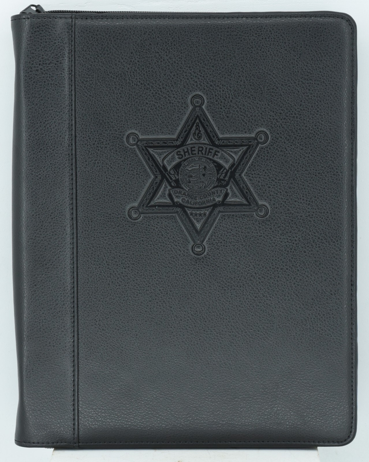 Strong Leather Company Padfolio Orange County Sheriff Black Leather New