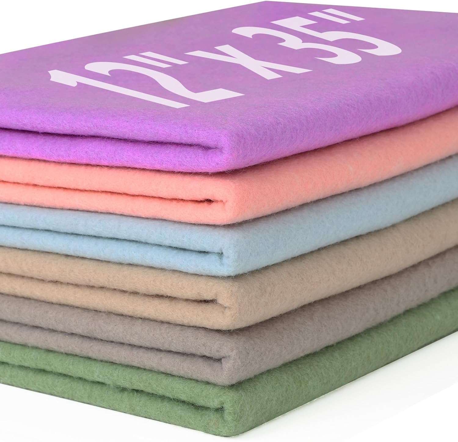 6 Rolls 12″X35″ 1.4Mm Thick Soft Felt Fabric Sheet 6 Assorted Morandi Series Col