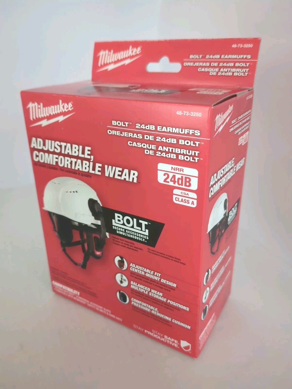 Milwaukee 48-73-3250 BOLT 24dB Hardhat Earmuffs Class A Universal Safety Helmets
