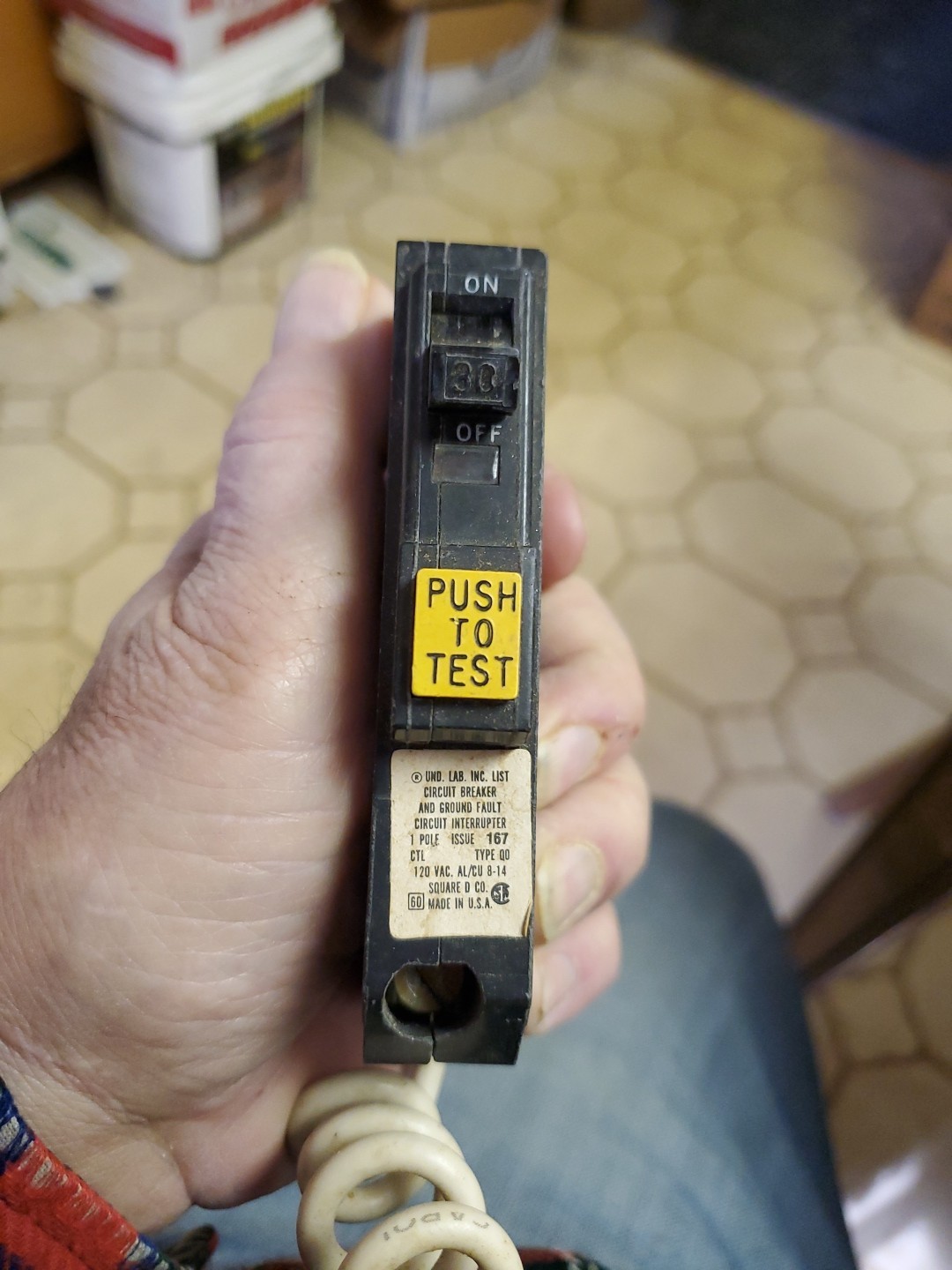 Square D QO130GFI 30 Amp 1 Pole 120V GFI Circuit Breaker